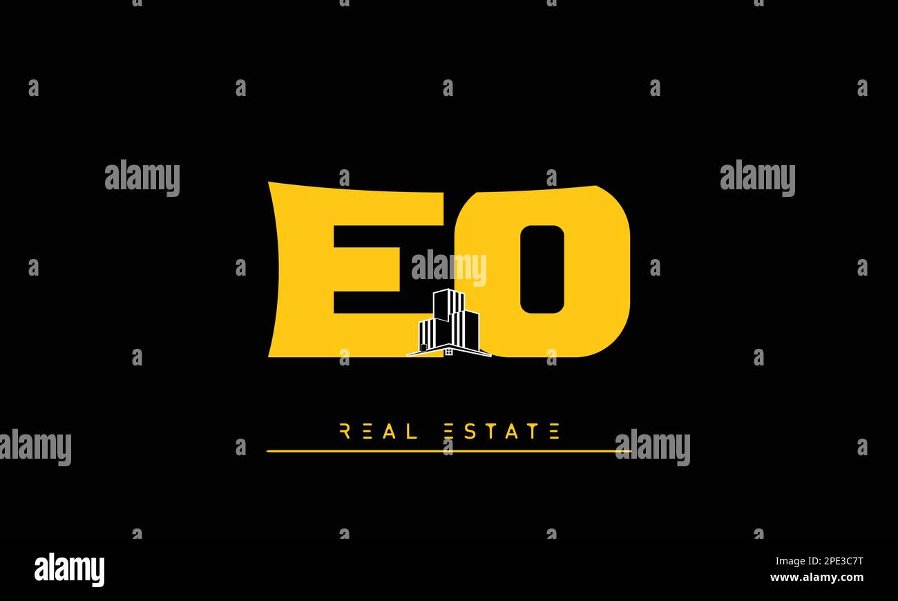 Real Estate letters Initials Monogram logo EO , OE Stock Vector
