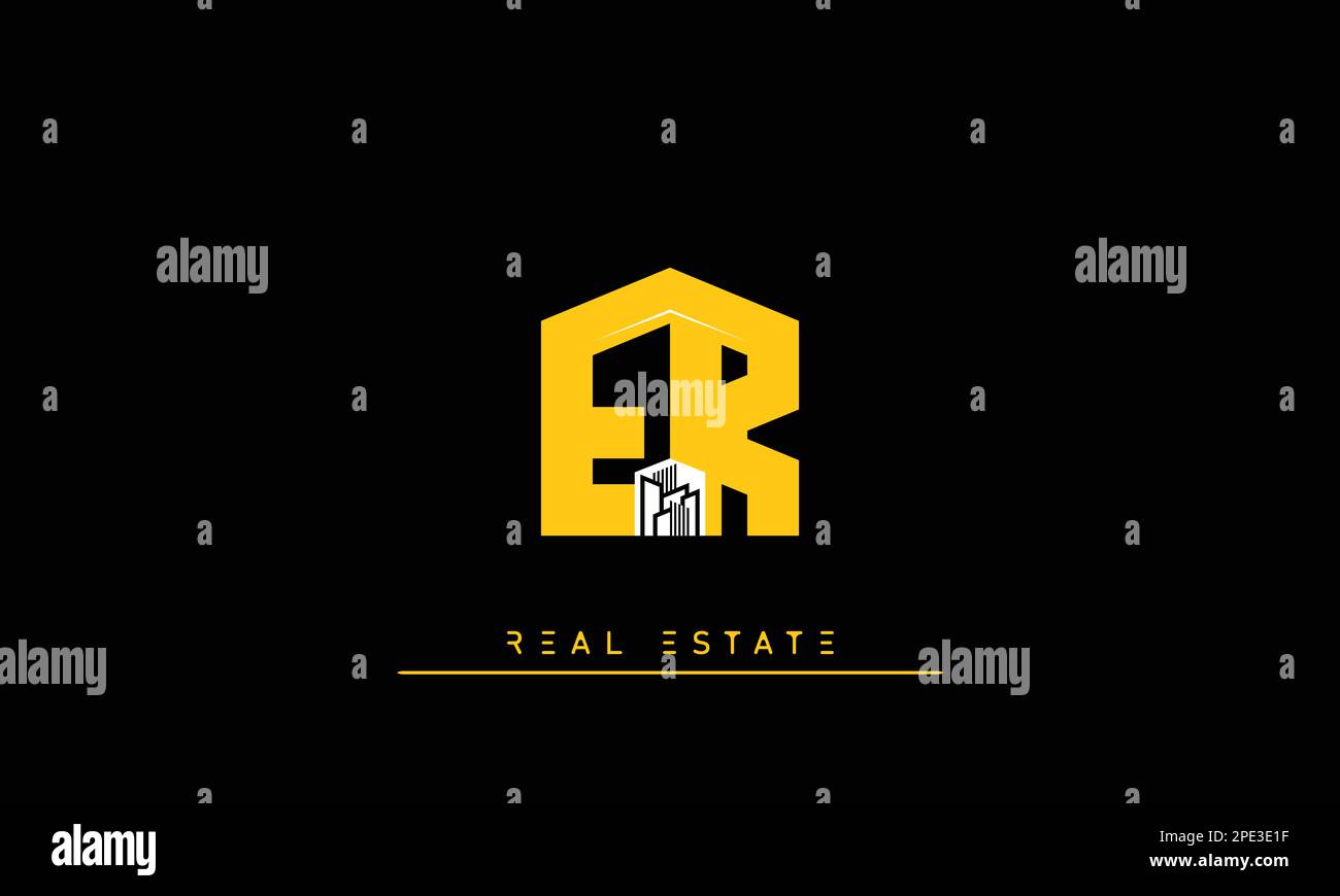 Real Estate letters Initials Monogram logo ER , RE Stock Vector Image