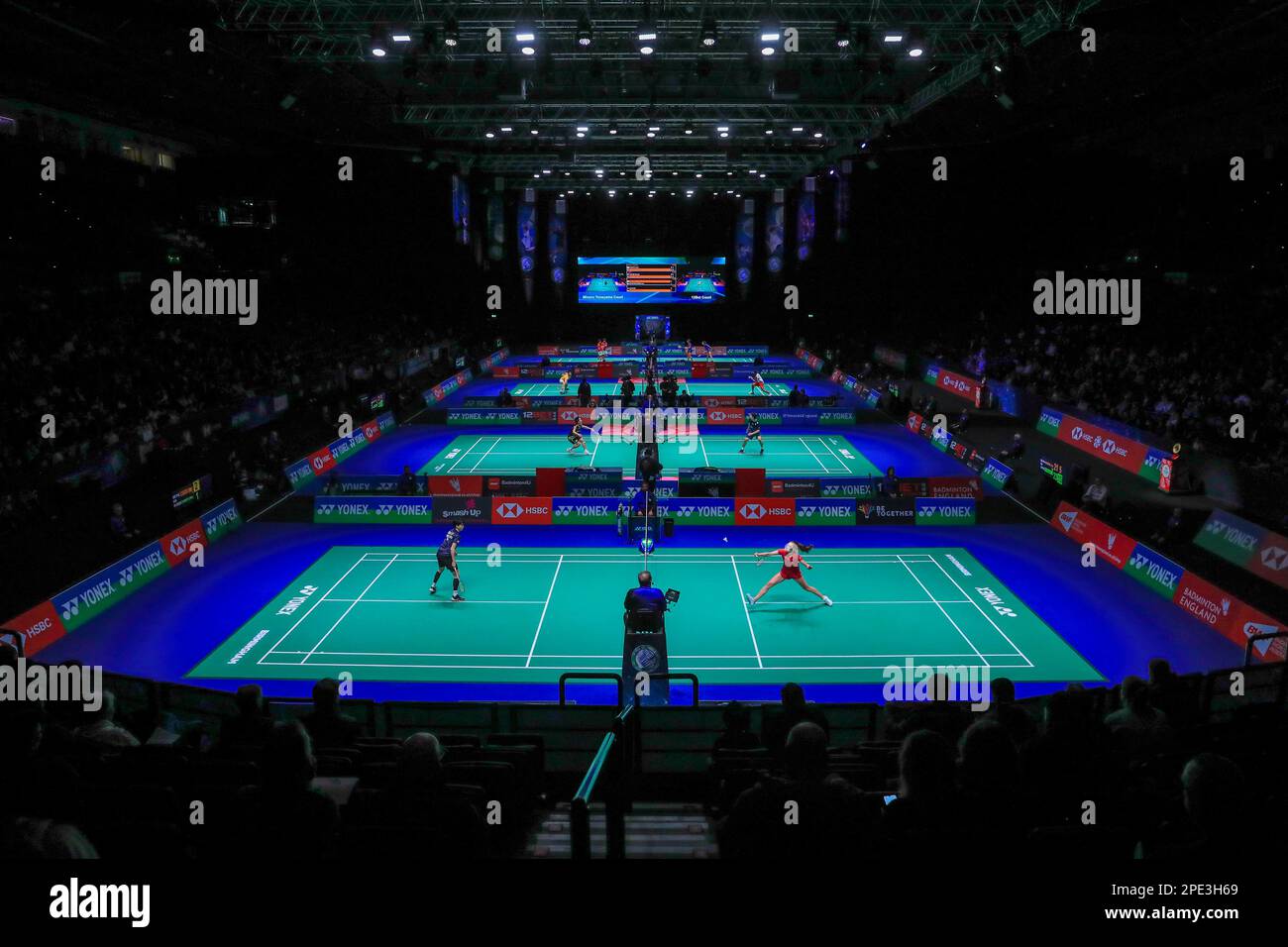 A general view of play on day two of the YONEX All England Open Badminton Championships at the Utilita Arena Birmingham