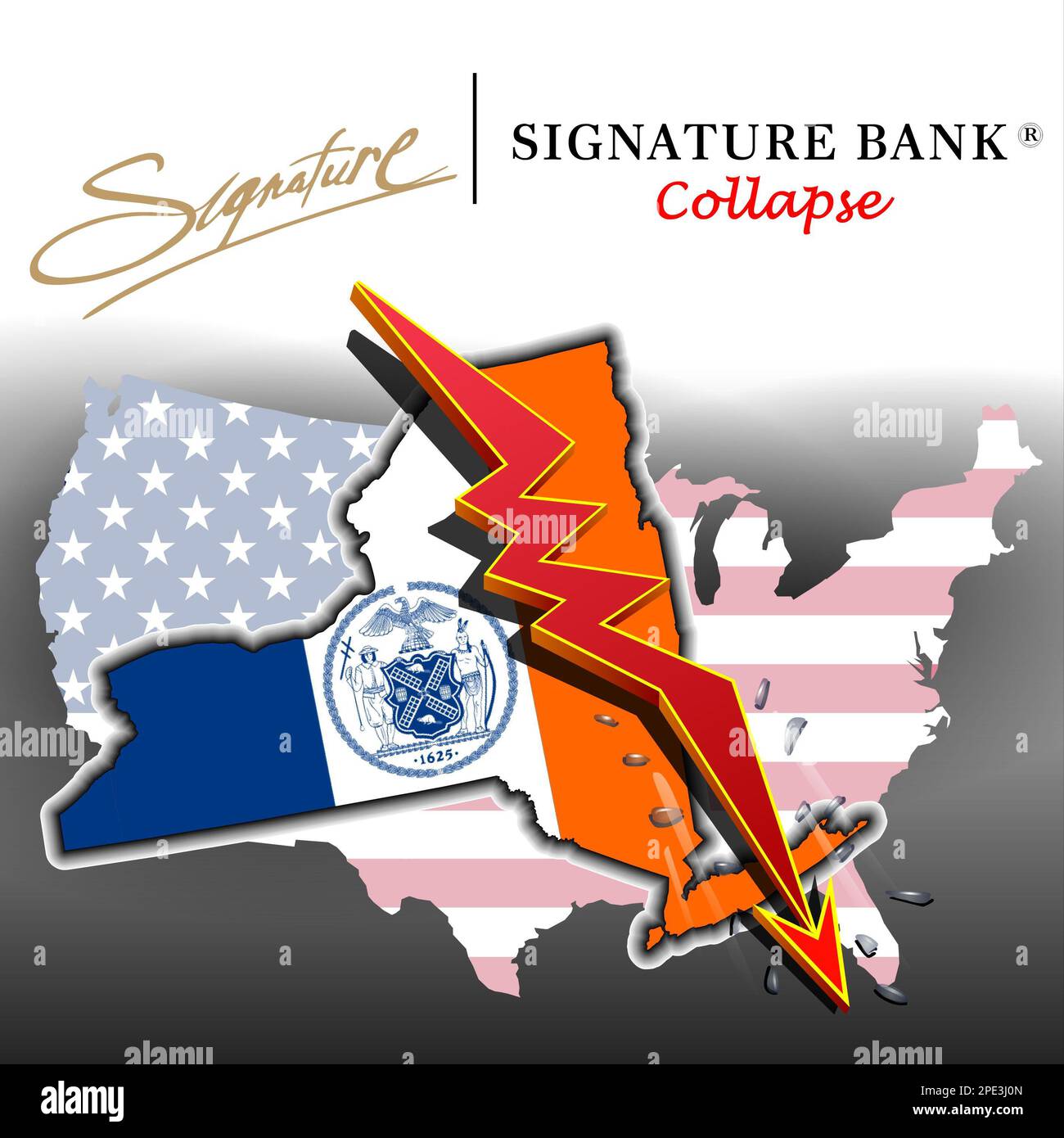 Signature Bank Collapse Stock Photo