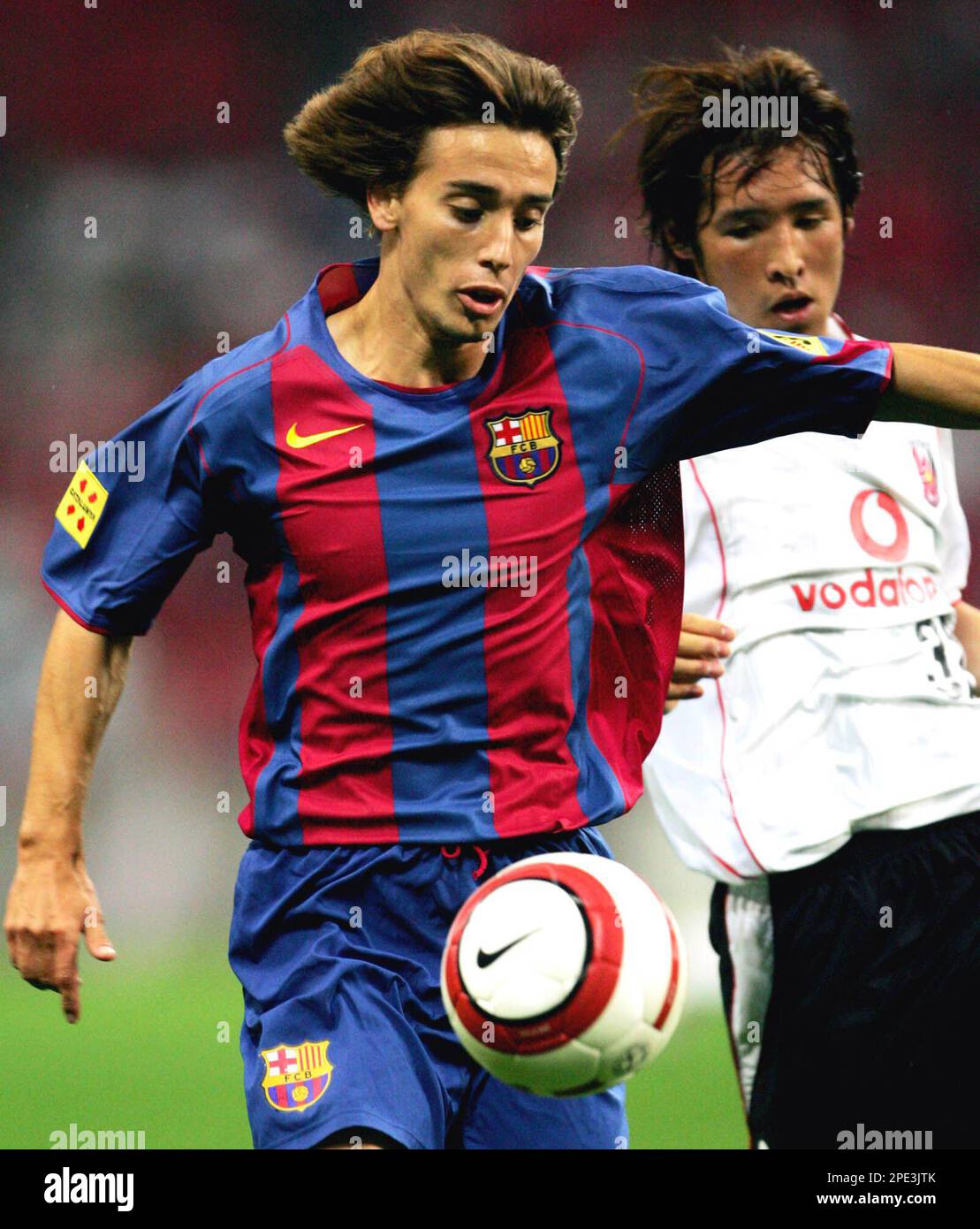 Spain's FC Barcelona midfielder Peral Francisco Javito, left