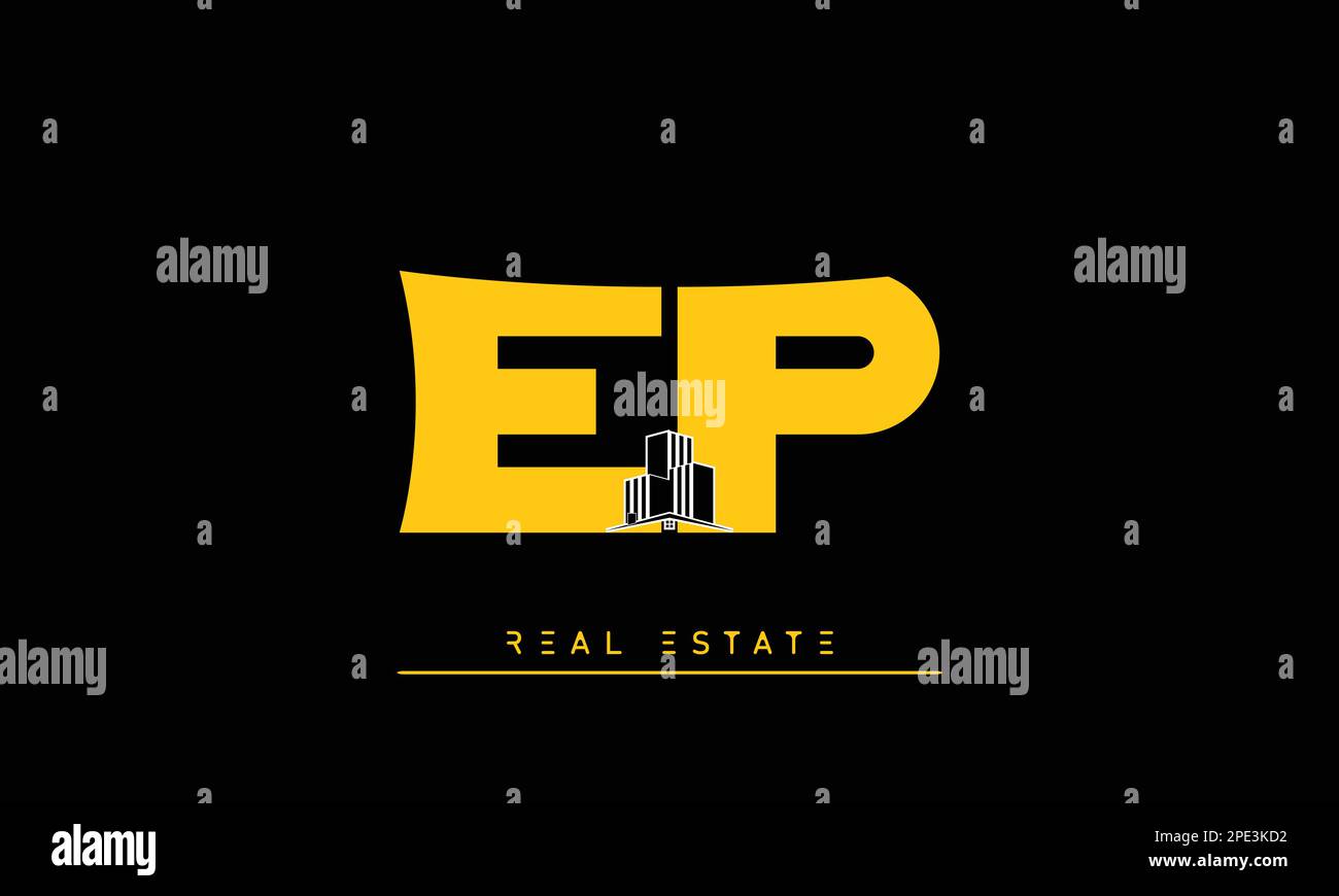 Real Estate letters Initials Monogram logo EP , PE Stock Vector