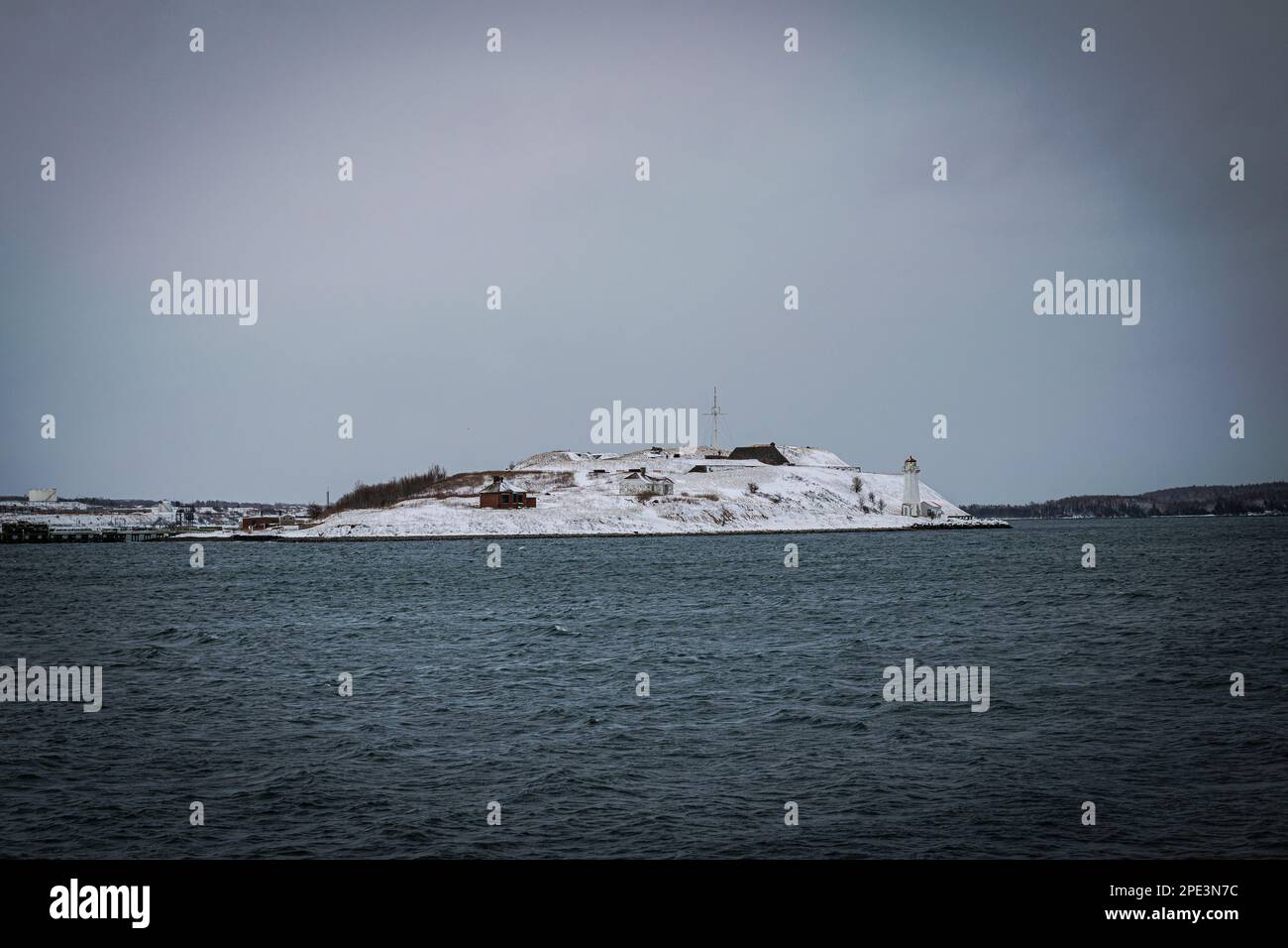 Fort Charlotte on Georges Island part of Parks Canada in the Terence Bay of Halifax Harbour Nova Scotia,Canada Stock Photo
