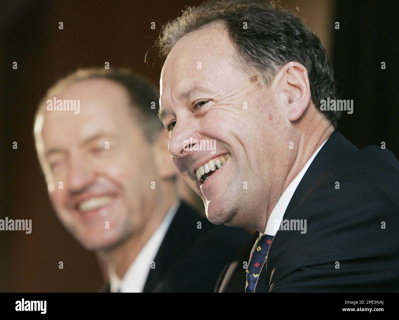 Australia's Commonwealth Bank chairman John Schubert, left, and Ralph ...
