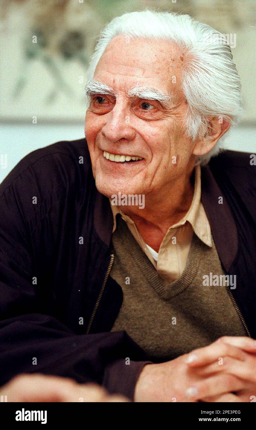 Alvaro Cunhal, who led Portugal's Communist Party for half a century and became a national hero after the overthrow of the country's dictatorship smiles in this December 19, 1996, file photo. Cunhal who spent nearly 35 years underground or in jail for his role in building the Communists into the only well-organized opposition to the dictatorship of Antonio Salazar and then Marcelo Caetano died Monday at the age of 91. (AP Photo/Ana Baiao) ** PORTUGAL OUT ** Stock Photo
