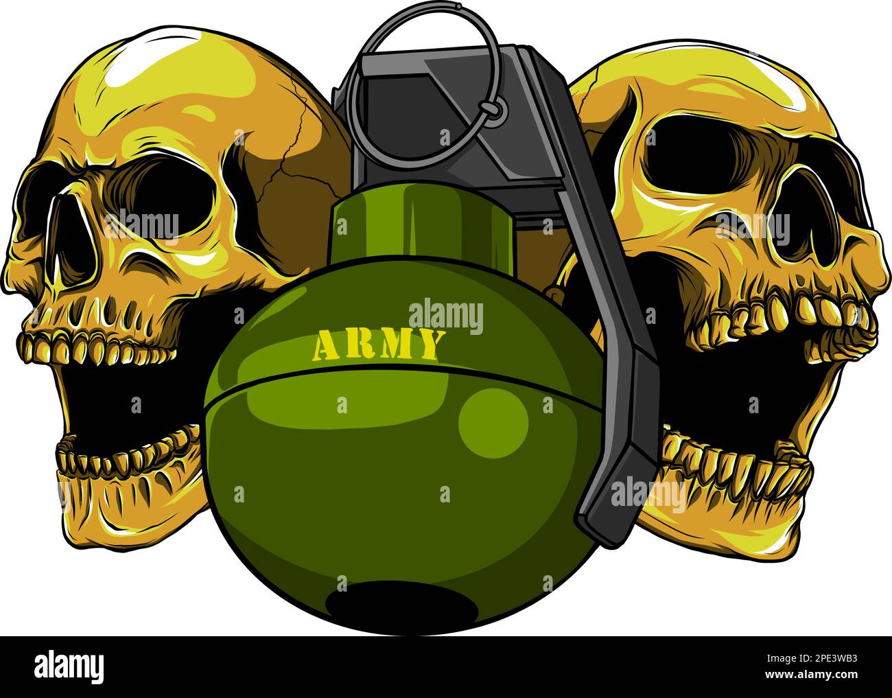 skull with hand grenade top vector Stock Vector Image & Art Alamy
