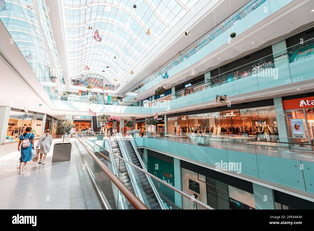 16 September 2022, Antalya, Turkiye: Interior of a Mall of Antalya shopping center Stock Photo