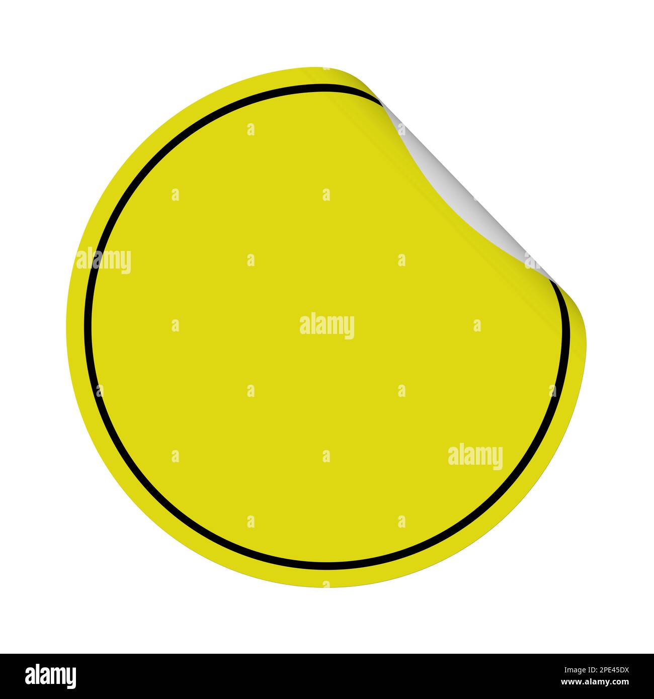 Yellow round sticker, 2d illustration Stock Photo - Alamy