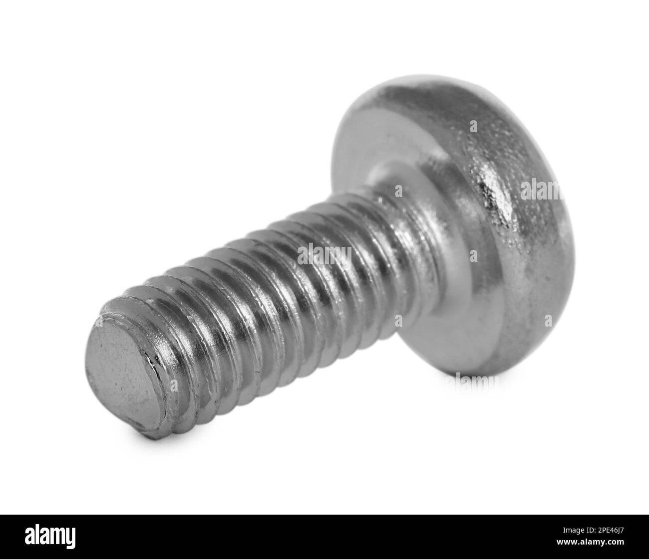 One metal carriage bolt isolated on white Stock Photo Alamy