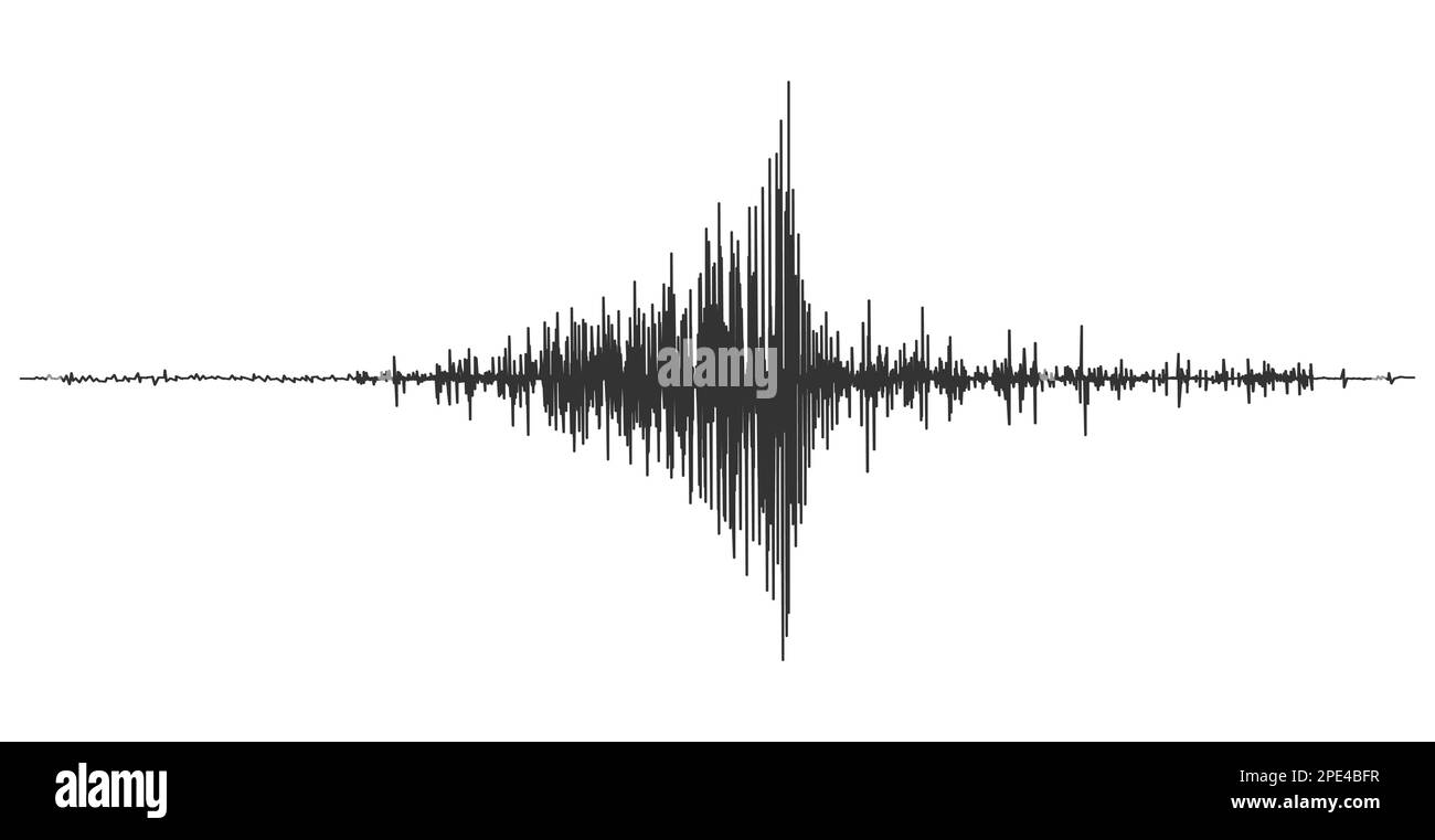 Earthquake seismograph wave, isolated vector low and high richter scale