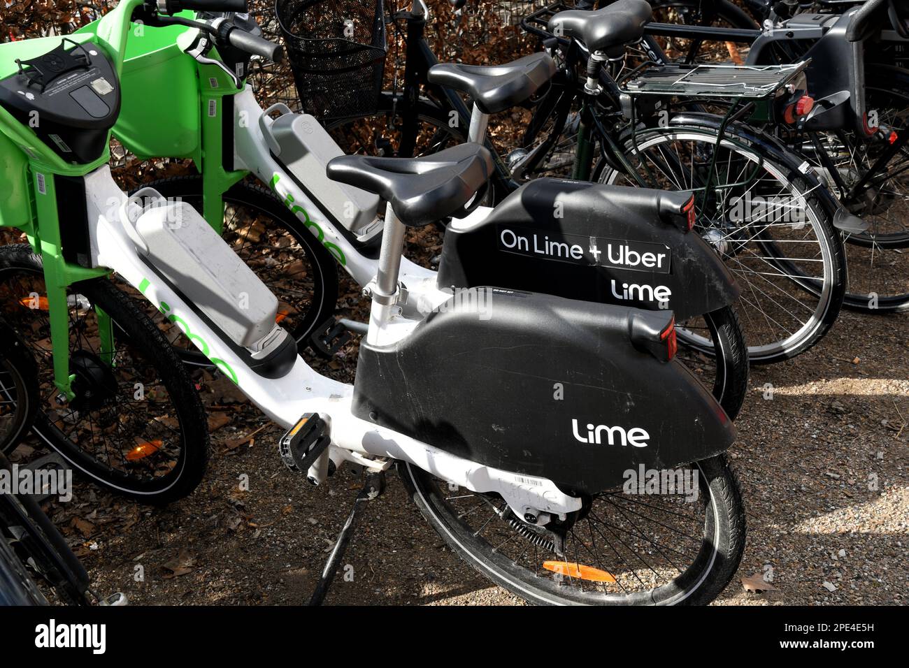 Copenhagen /Denmark/15 March 2023/Lime electric bike uber time in