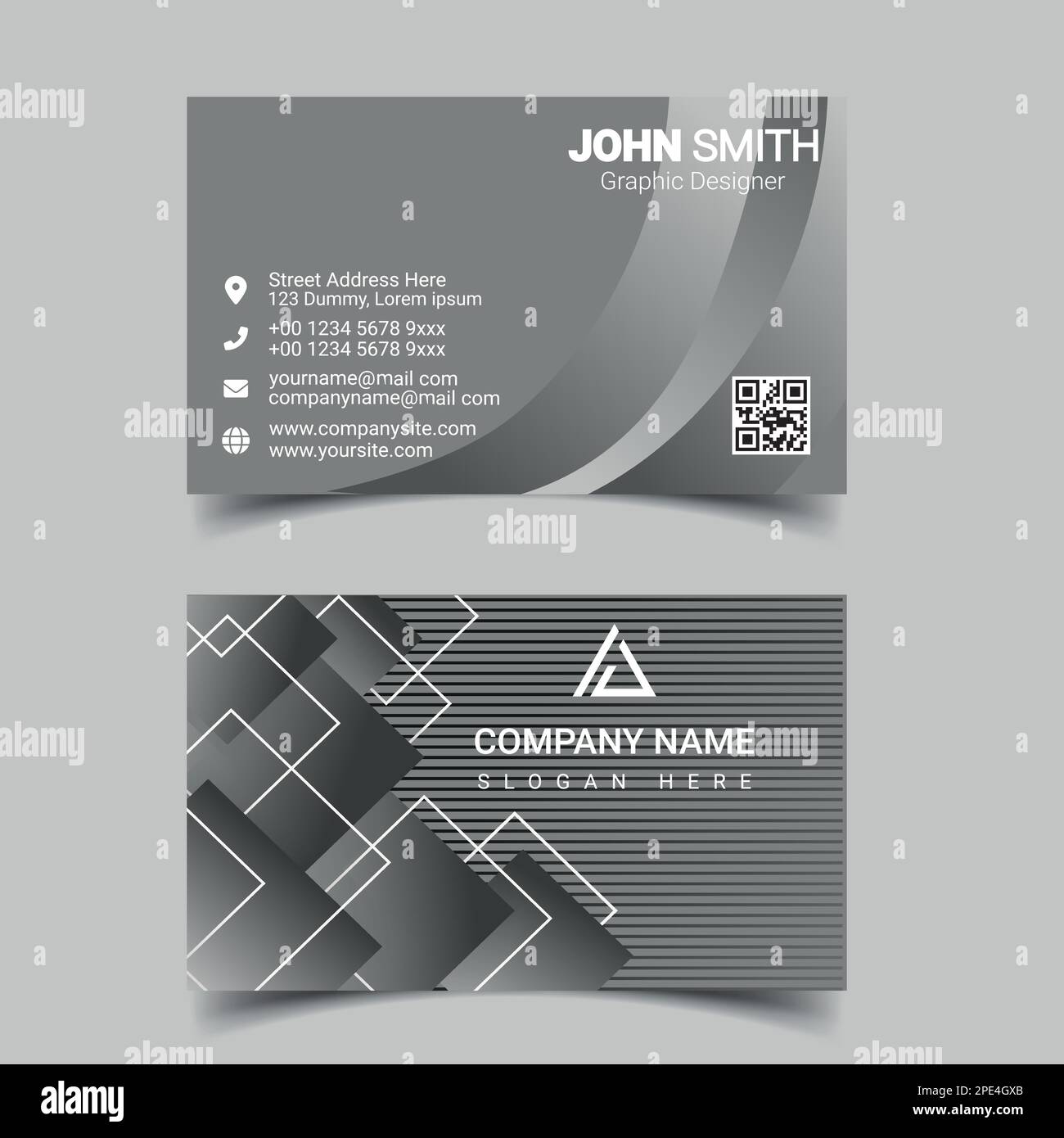 Professional business card design template for company or business. Two ...