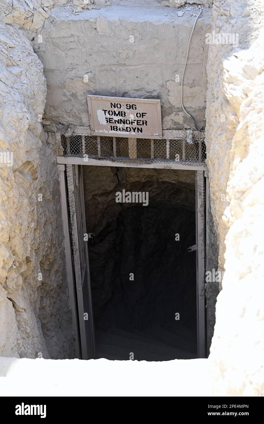 Illustration picture shows the entrance to the tomb Sennefer during a ...