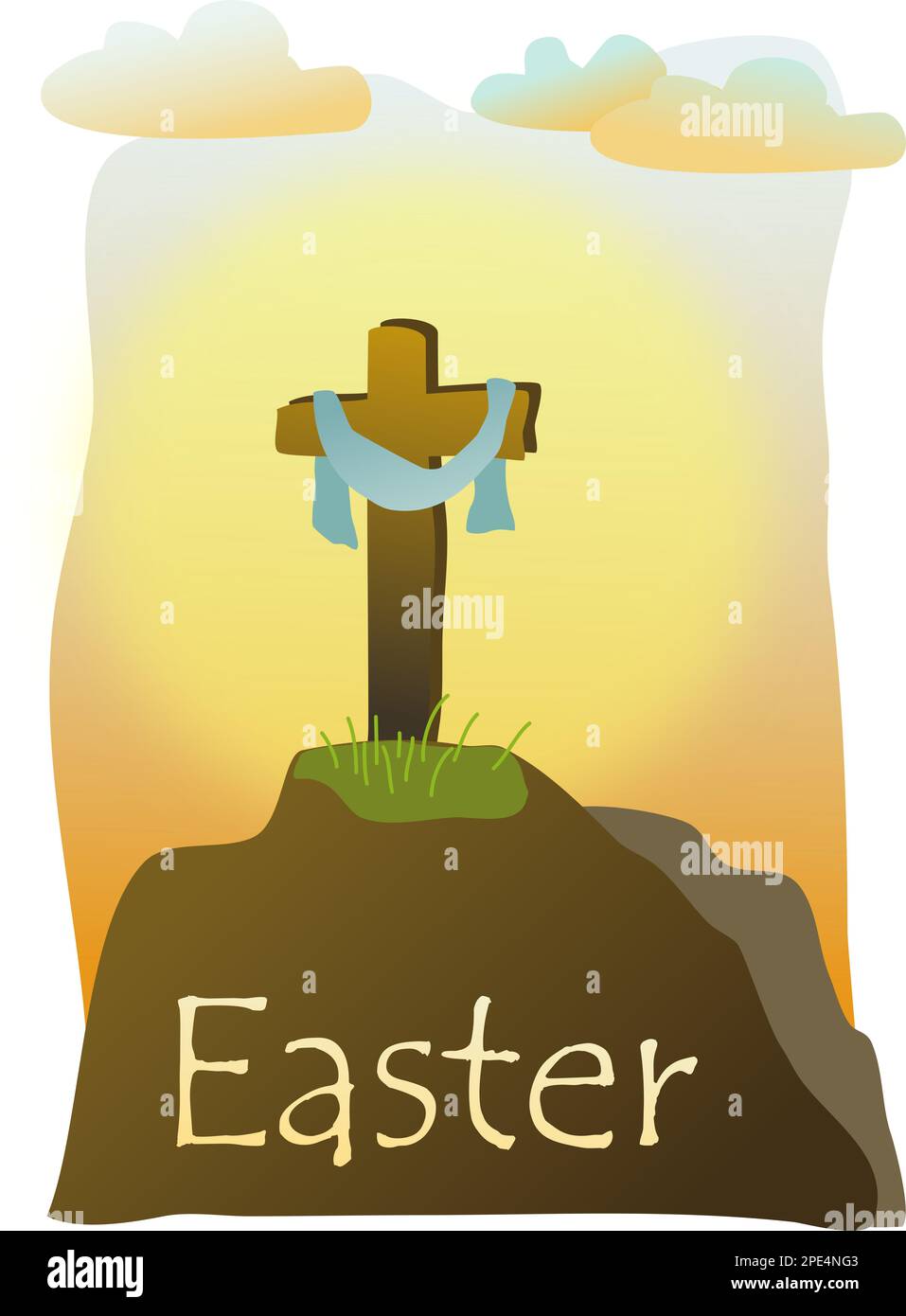 Religious Easter. Cross on the hill Stock Photo Alamy