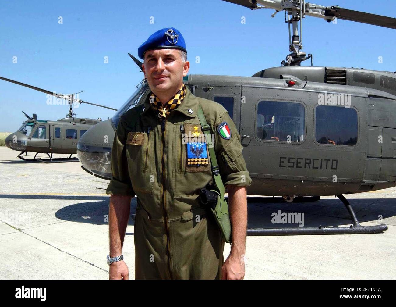 Lt. Col. Giuseppe Lima, 39, is seen in at a military airport in Rimini, Italy, in this undated photo. Col. Lima, from Rome, one of the four soldiers killed when an Italian military AB 412 helicopter crashed overnight about 13 km (8 miles) southeast of Nasiryah, the southern Iraqi city where Italy's 3000 troops are based, the Italian military said. (AP Photo/Venanzio Raggi) Stock Photo