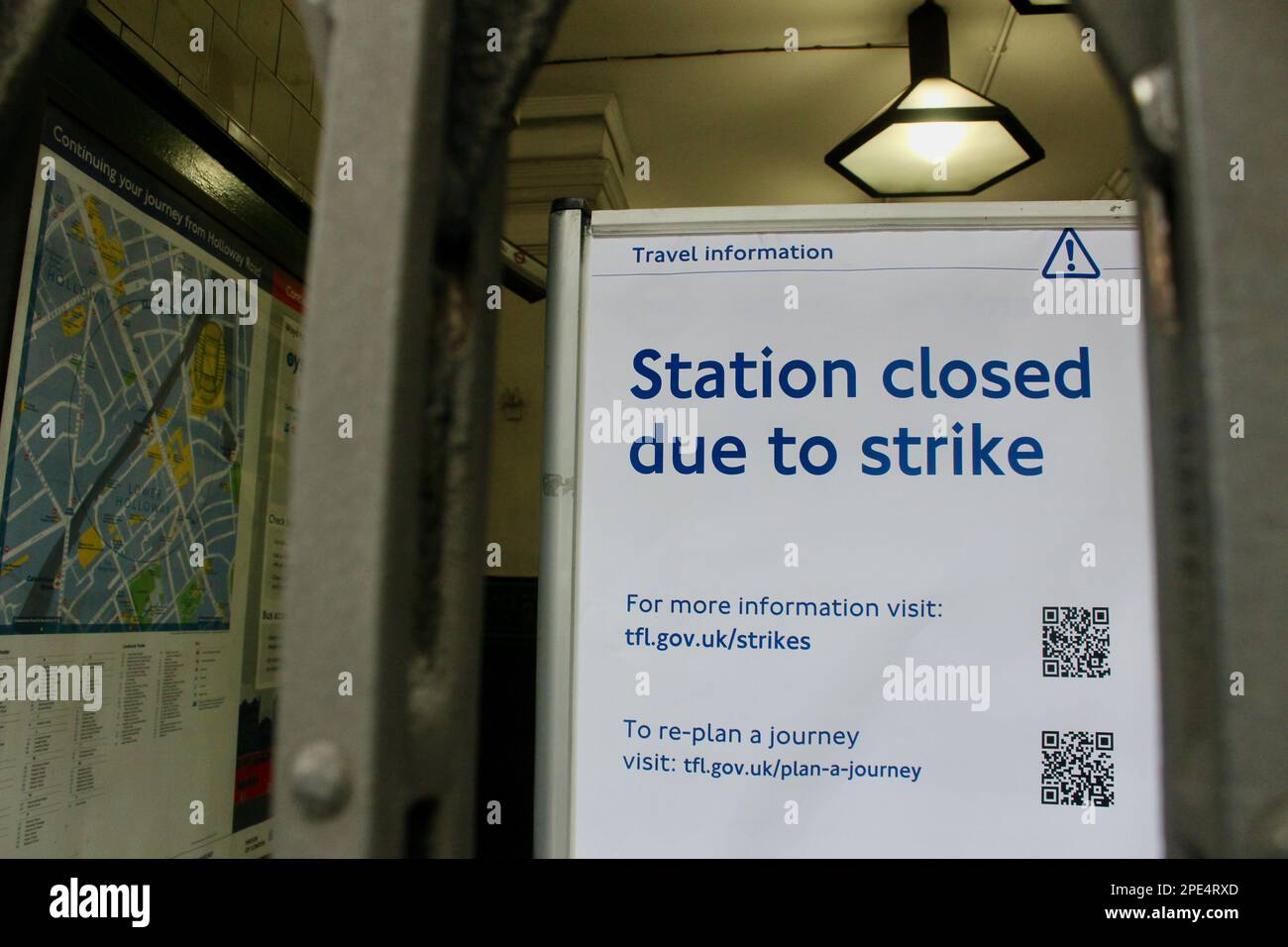 holloway london underground station closed due to strike on 15th march