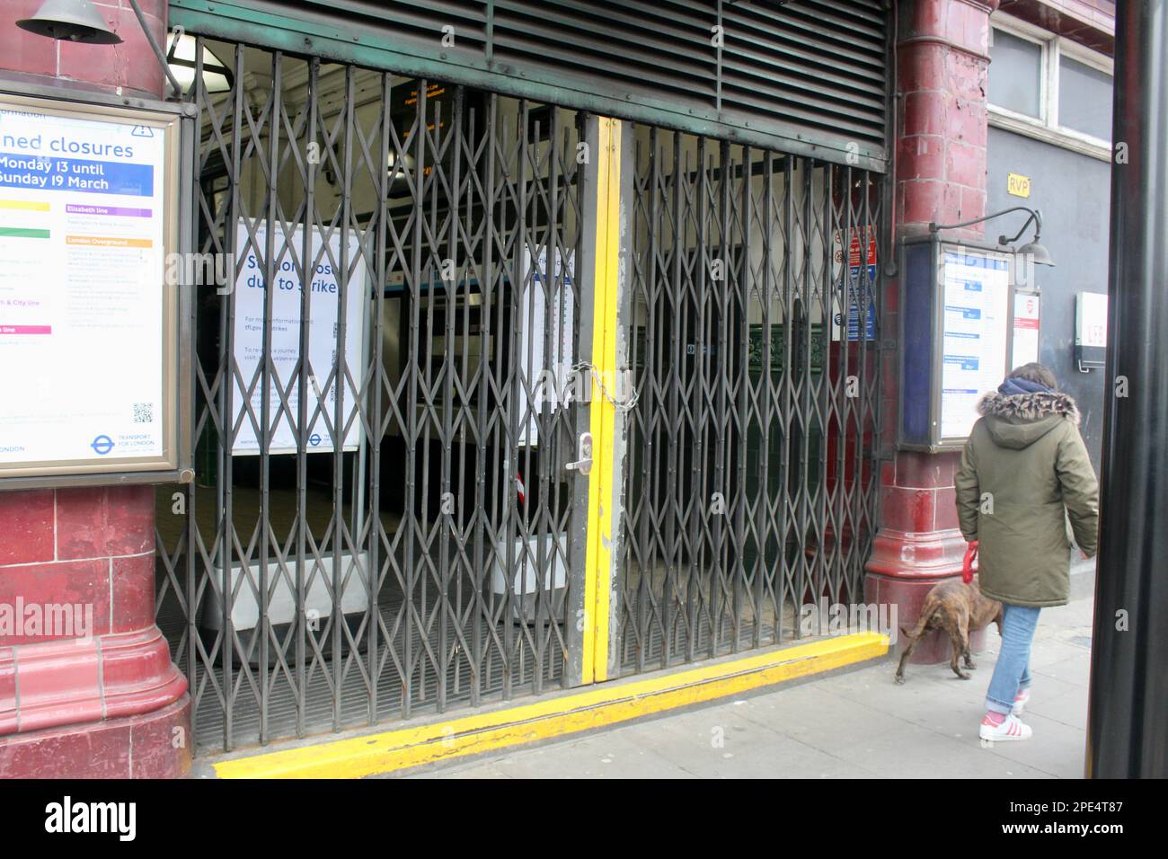 holloway london underground station closed due to strike on 15th march