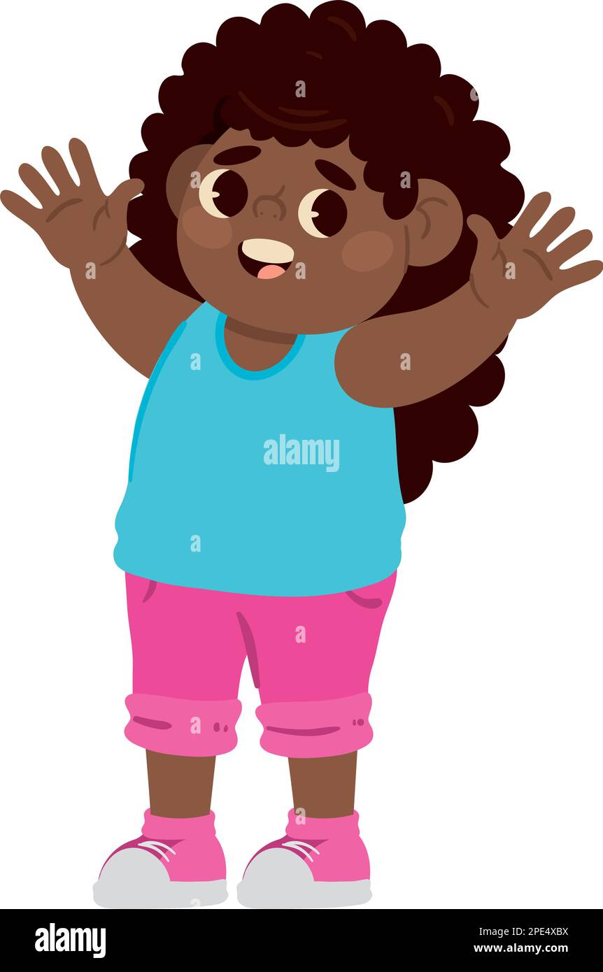 happy afro girl Stock Vector Image & Art - Alamy
