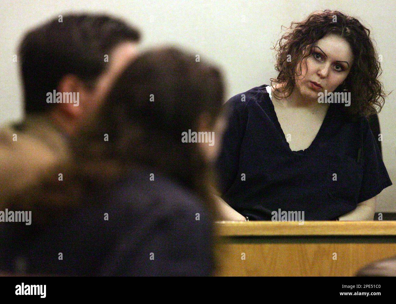 Monique Maestas stares at her brother Beau Maestas, Friday, May 27