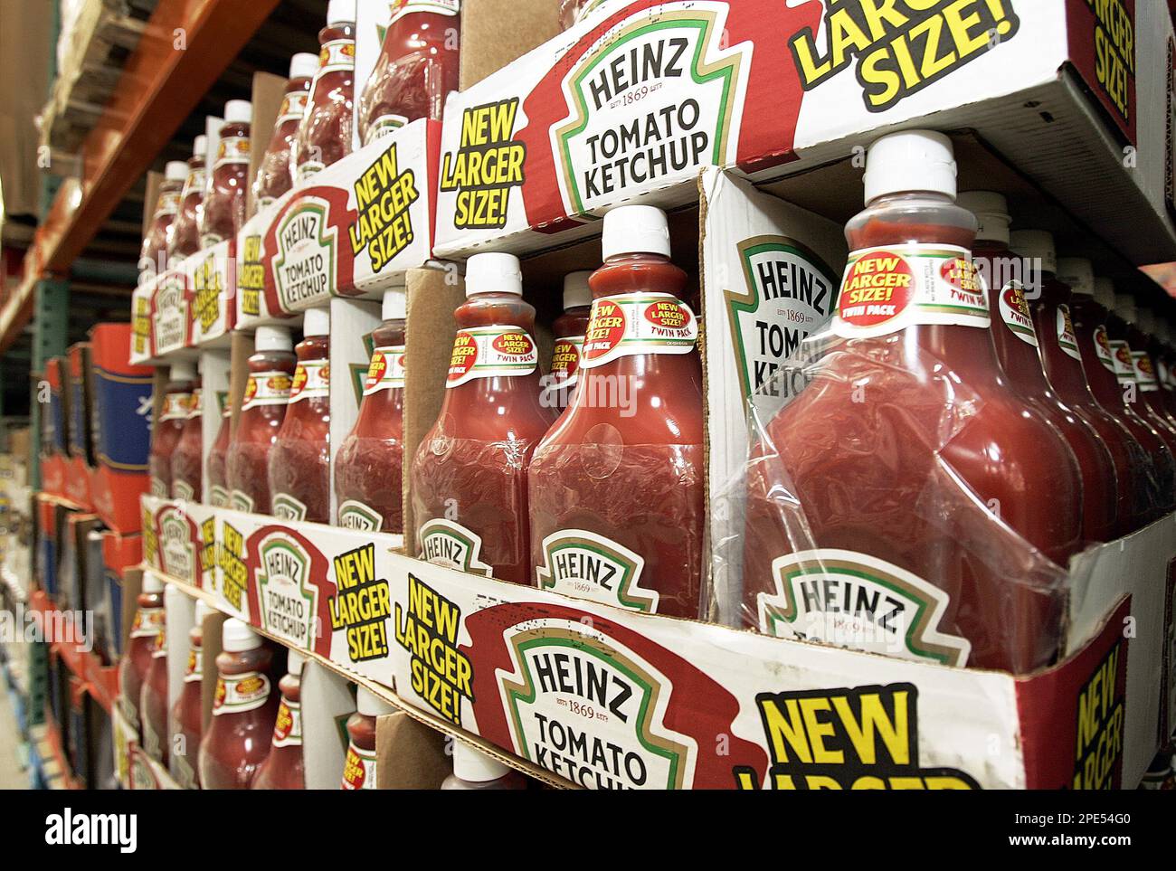 A pallet load of Heinz ketchup is seen at the Costco store in Cranberry