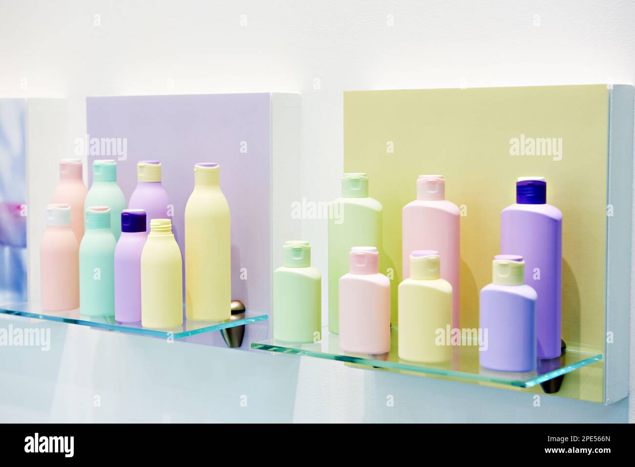 Plastic bottles cosmetic and shampoo in store Stock Photo Alamy