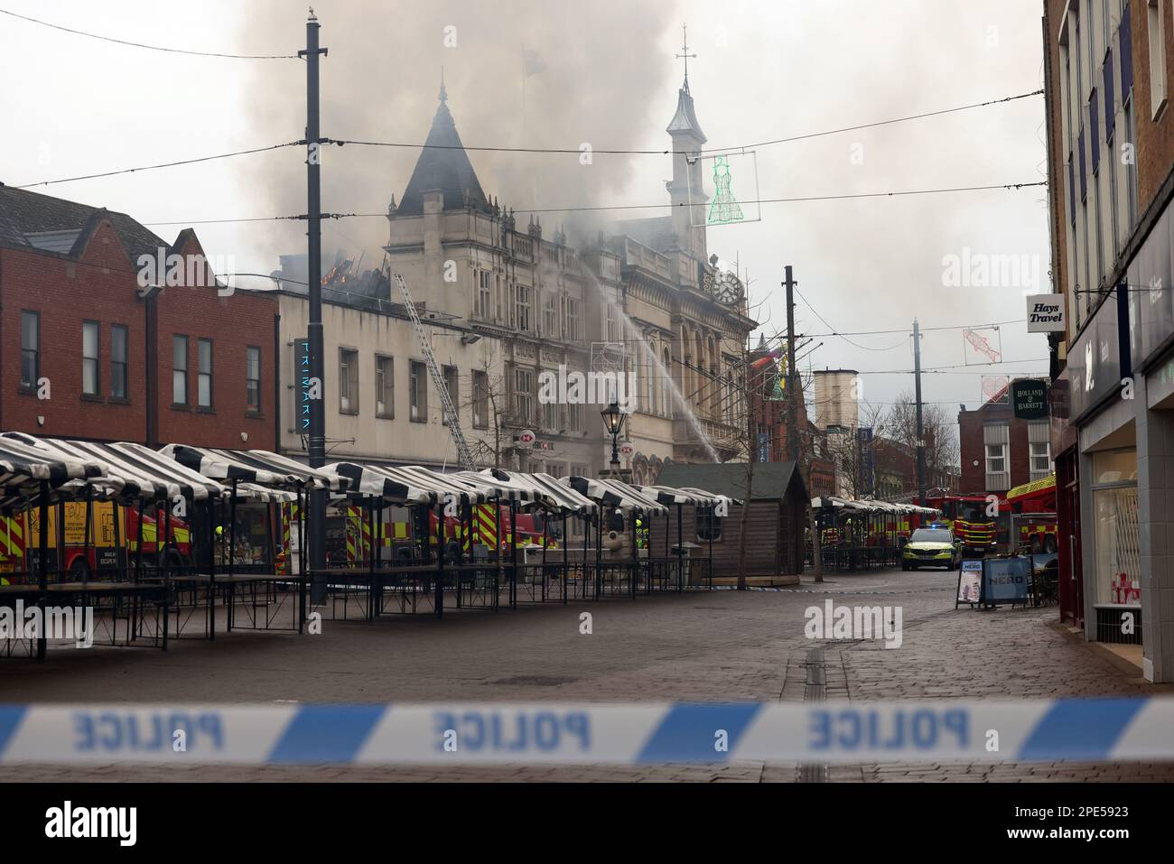 Loughborough, Leicestershire, UK. 15th March 2023. Fire Fighters tackle