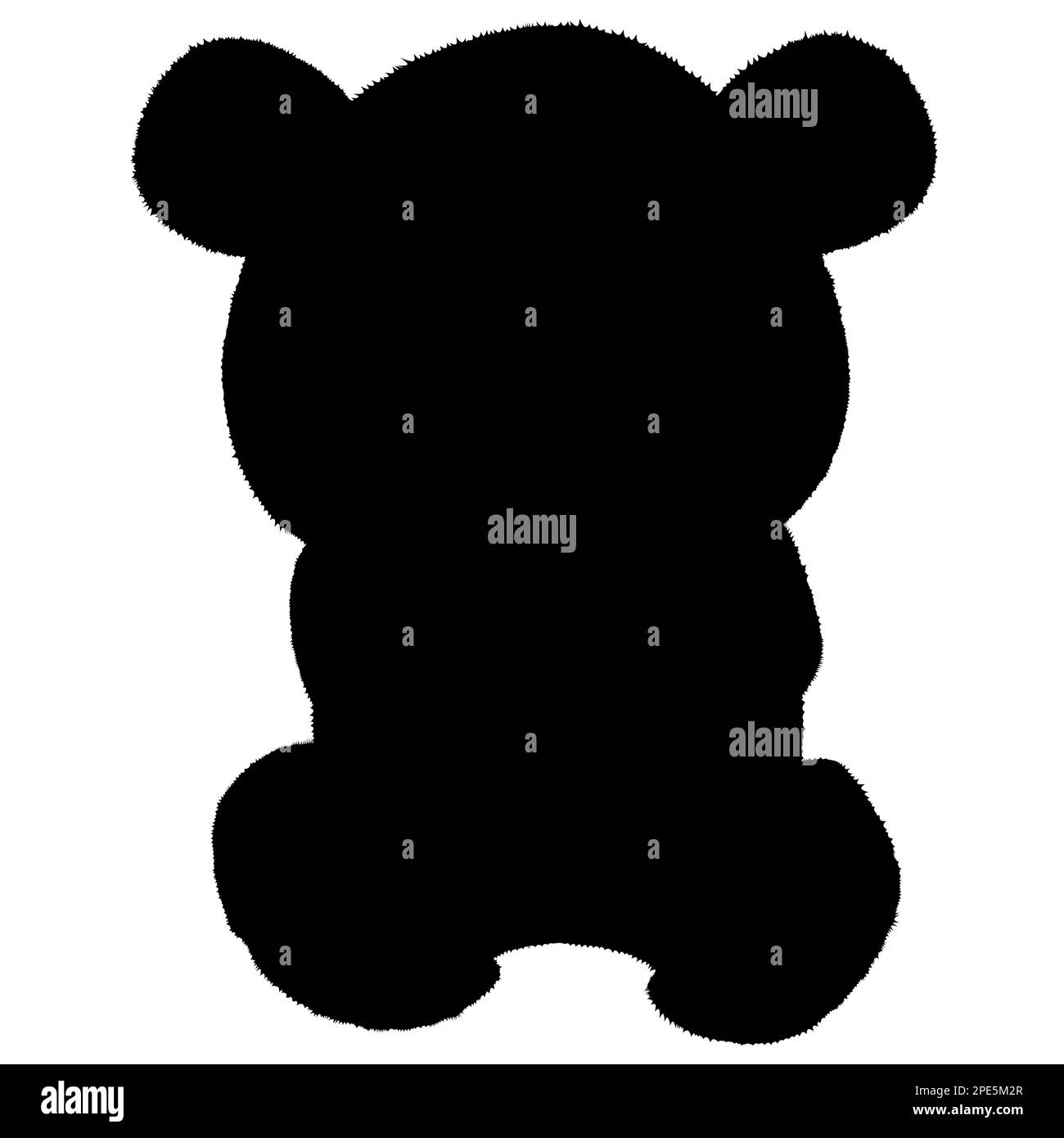 Panda bear cub silhouette isolated on white background. Clipart, vector