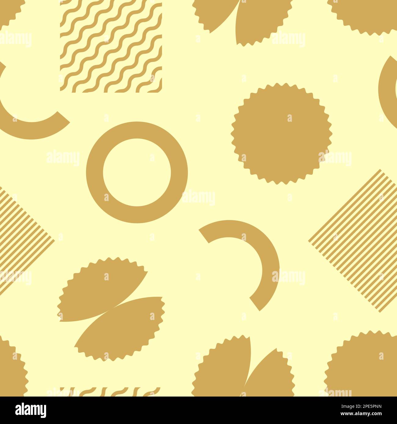 Pasta geometric seamless pattern. Pasta abstract vector background Stock Vector