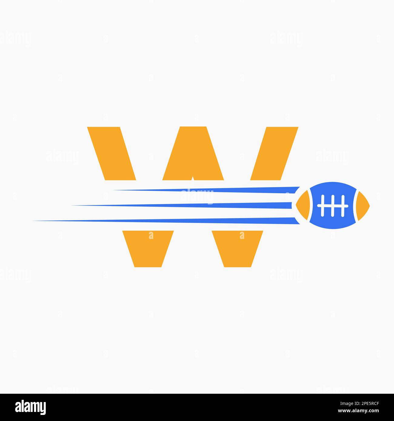 Letter W Rugby, Football Logo Combine With Rugby Ball Icon For American ...