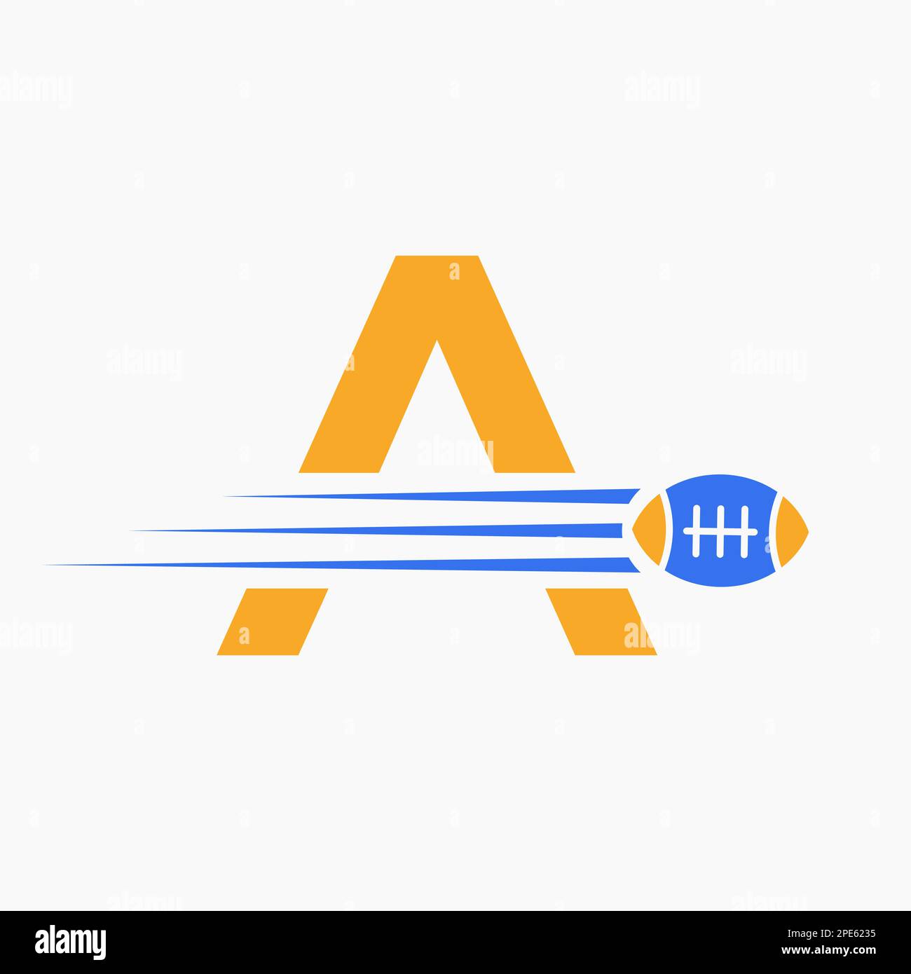 Letter A Rugby, Football Logo Combine With Rugby Ball Icon For American ...