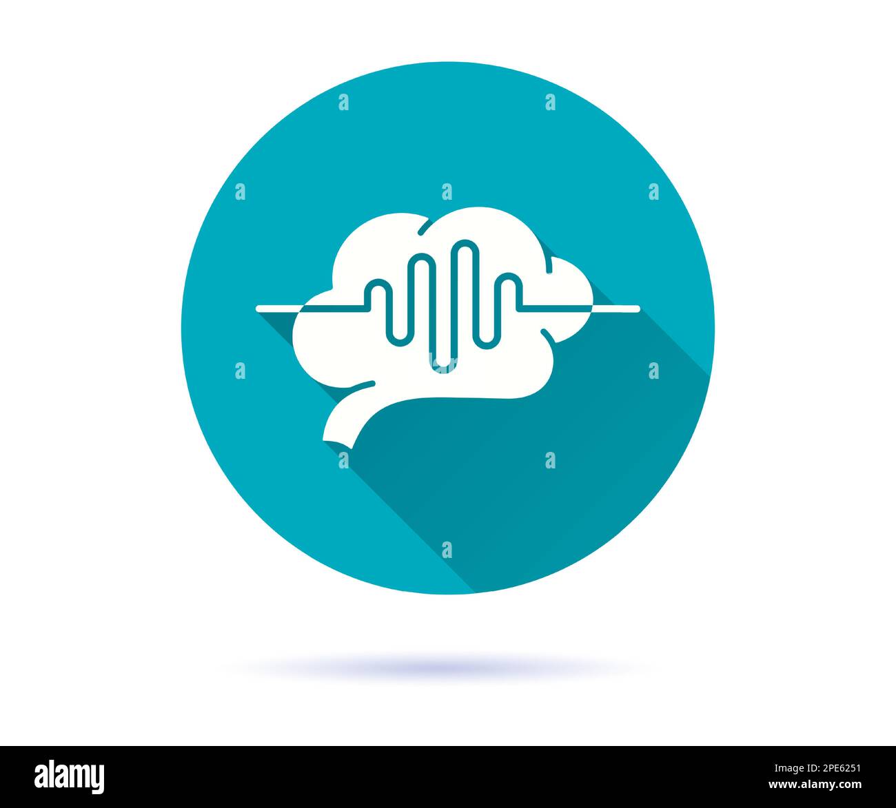 Brain MRI icon. Simple illustration with long shadow for graphic and ...