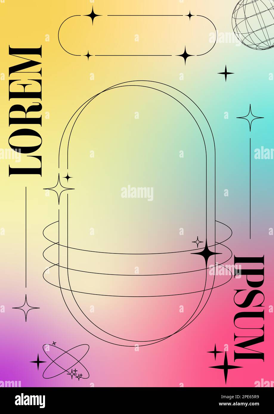 Modern blurred gradient poster in trendy 90s, 00s psychedelic style