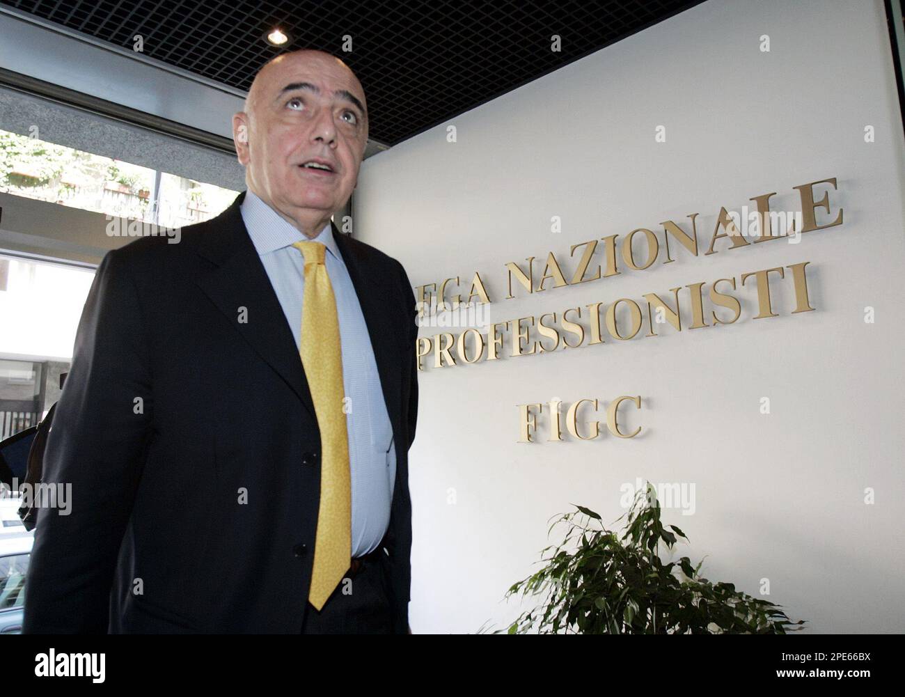 Adriano Galliani, president of the Italian Soccer League, enters the ...