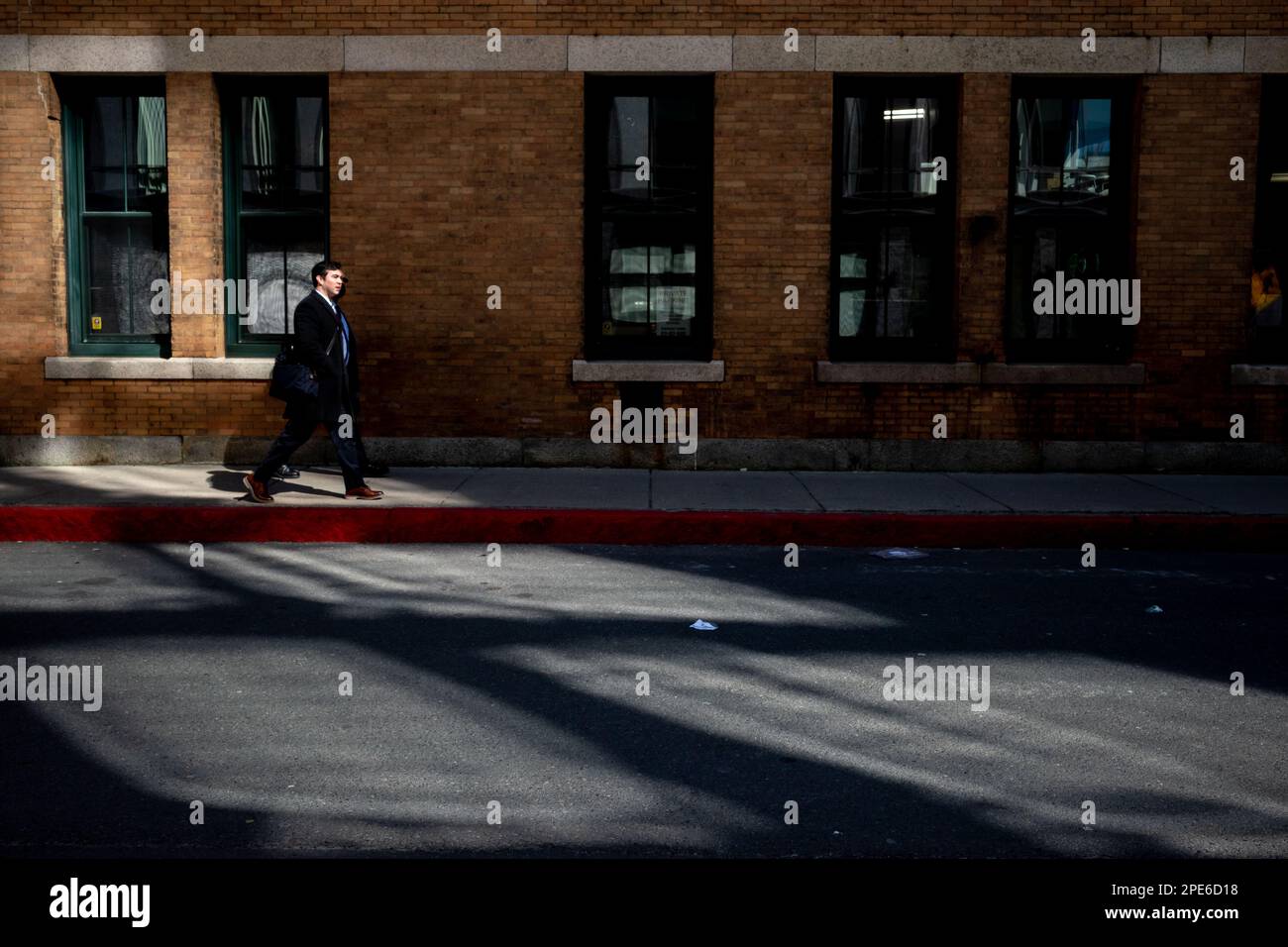 Boston, USA. 9 Mar, 2023. Shadows and People in downtown Stock Photo Alamy