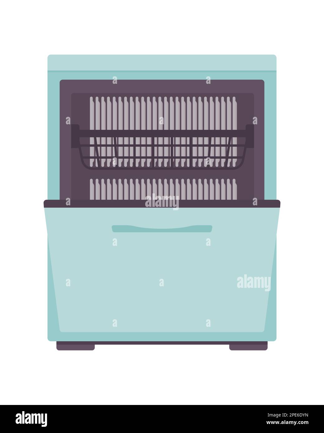 Dishwashing machine semi flat color vector object Stock Vector