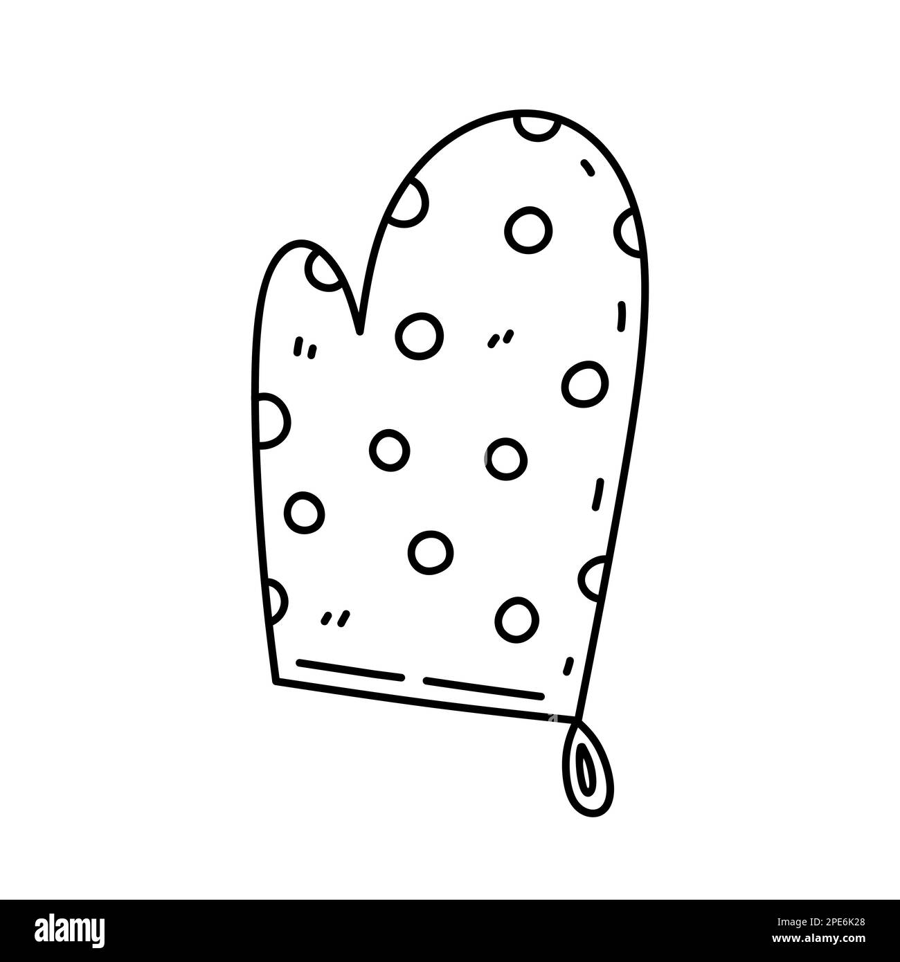 Oven mitt isolated on white background. Kitchen accessories. Vector