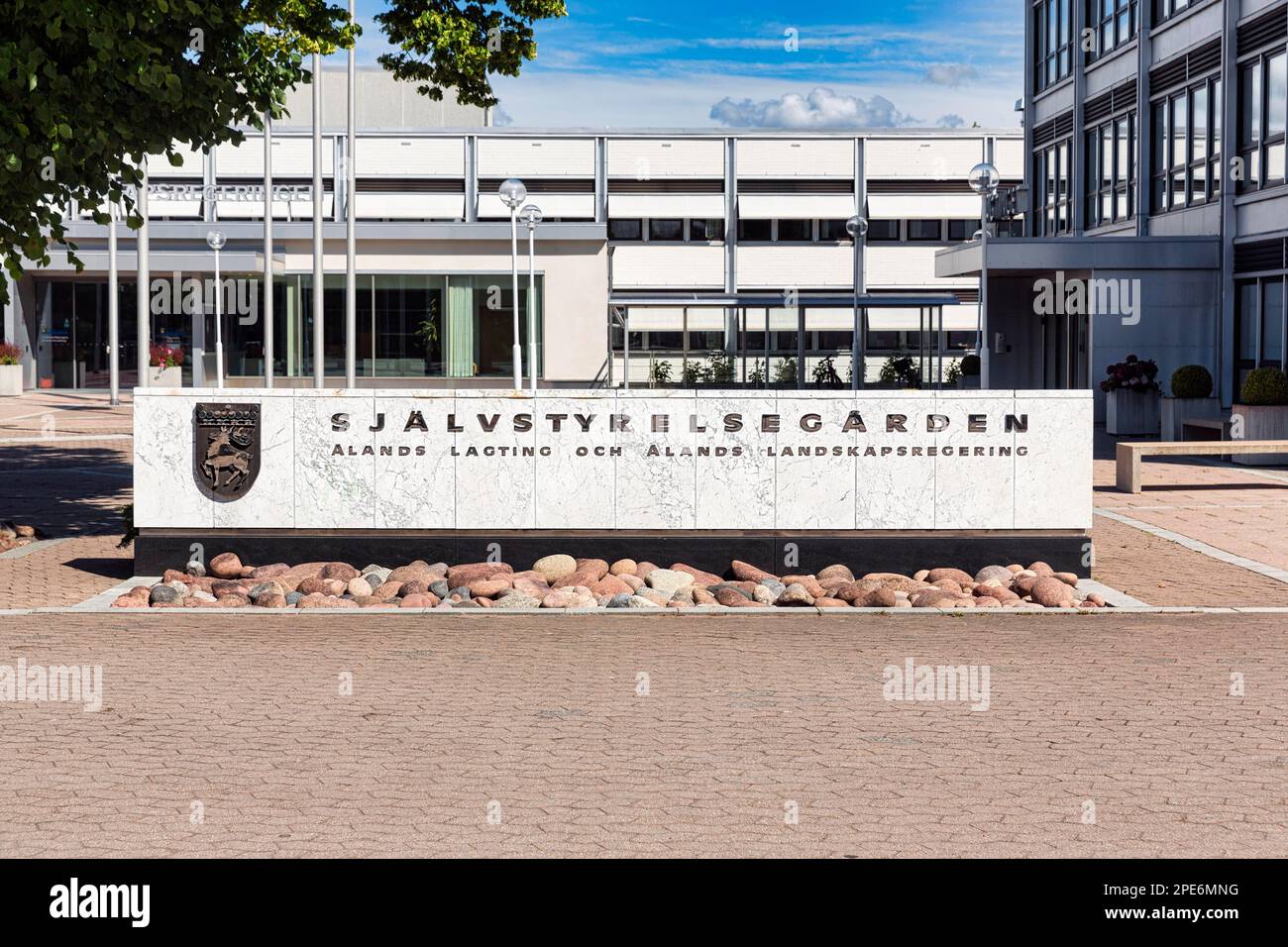 Parliament building, self-government, autonomy, Mariehamn, Aland, Aland Islands, Finland Stock Photo