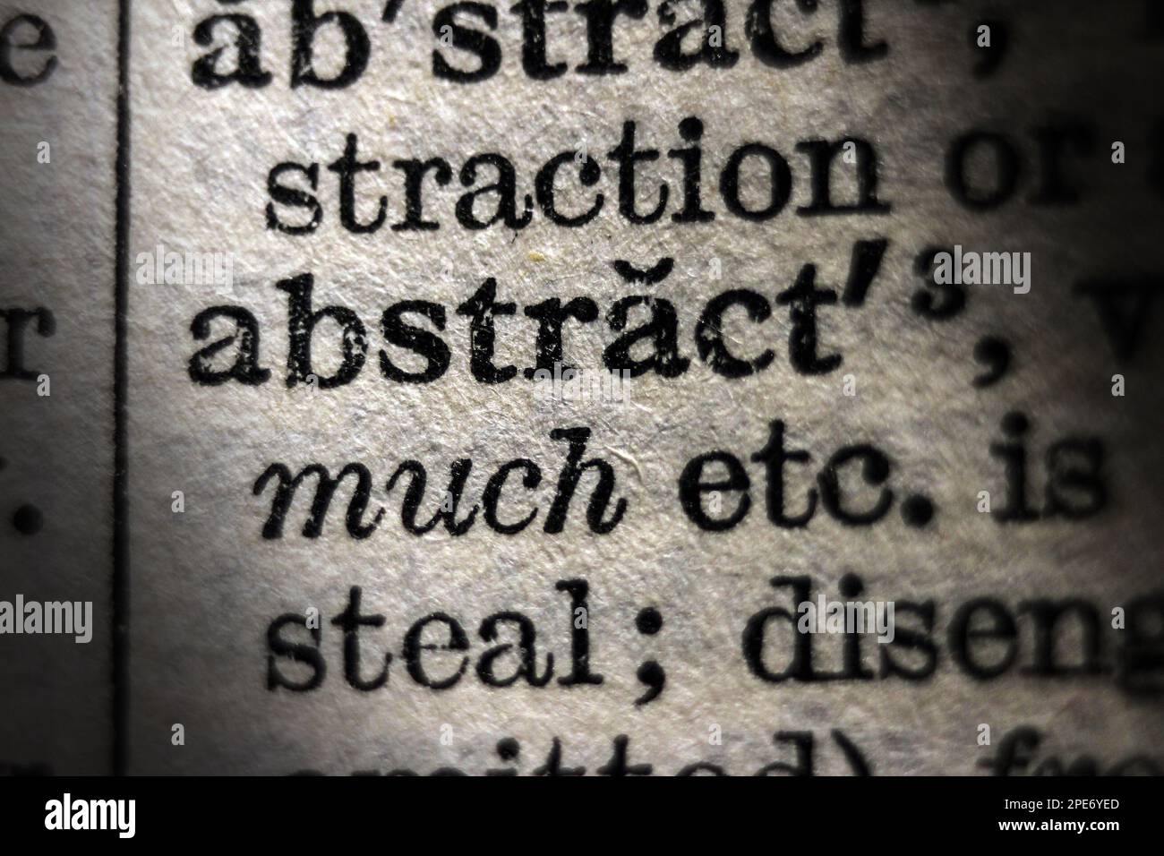 Definition of word abstract on dictionary page, closeup Stock Photo