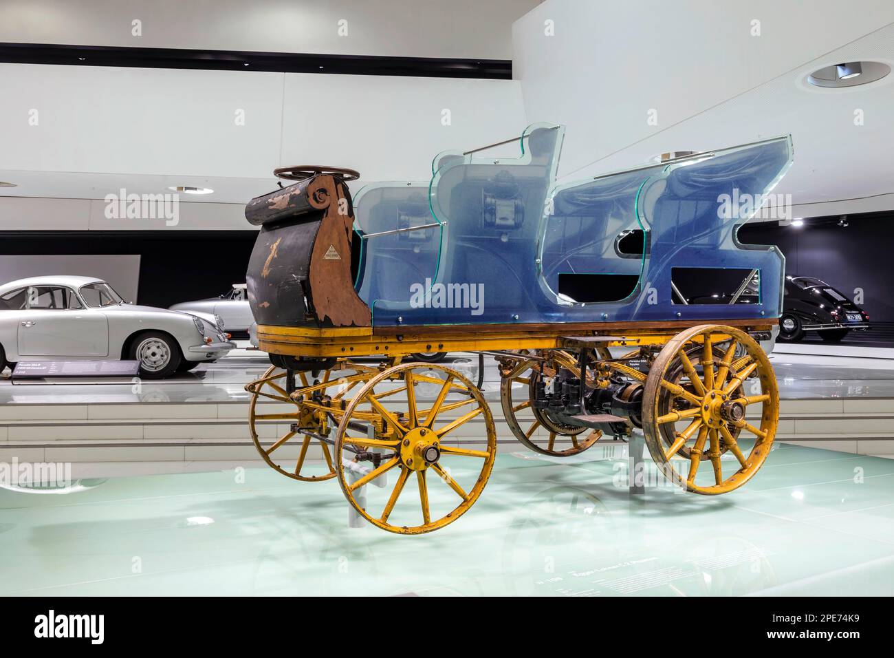 Egger Lohner C.2 Phaethon model of an early electric car with