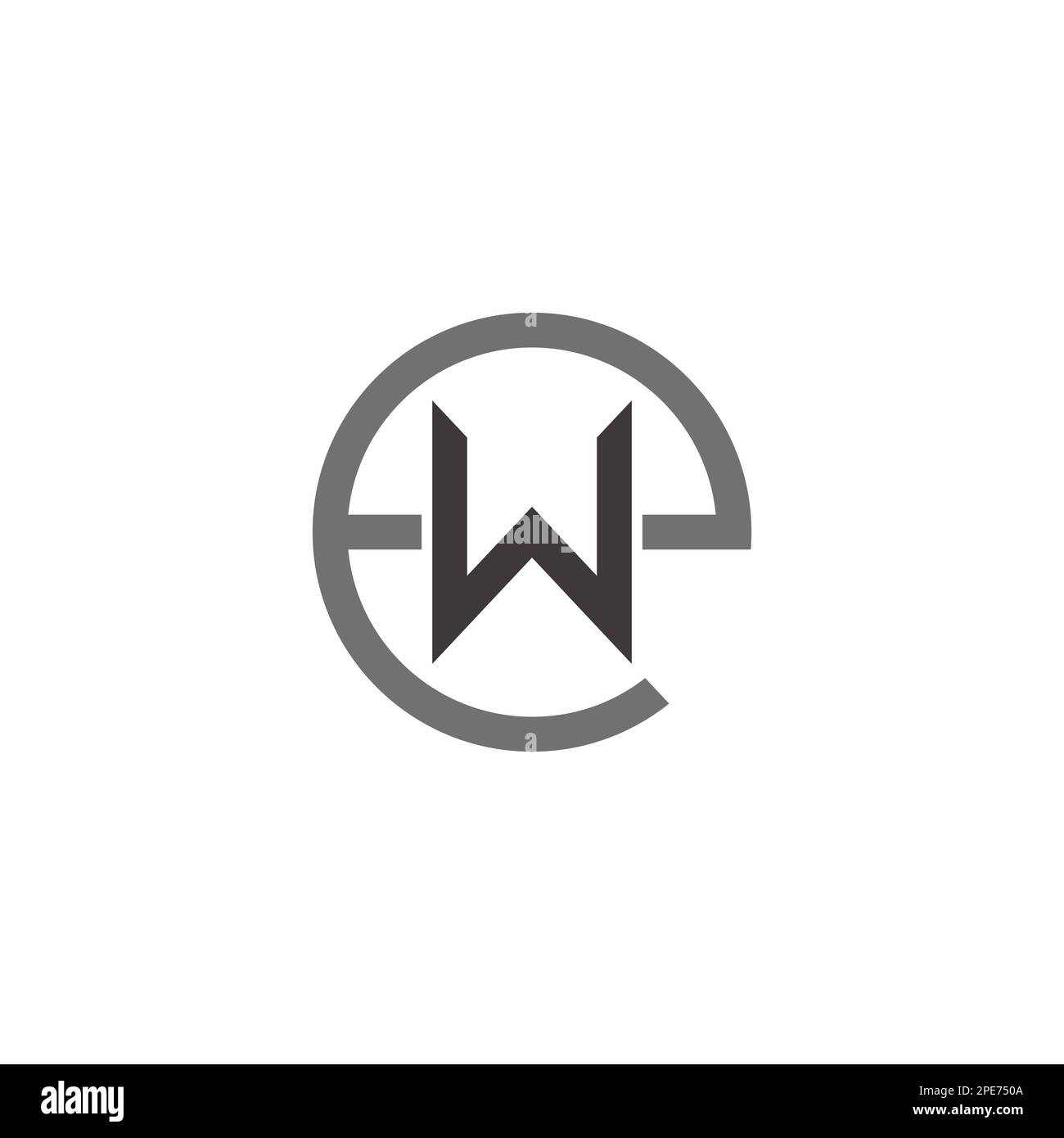 letter we ew circle geometric line logo vector Stock Vector