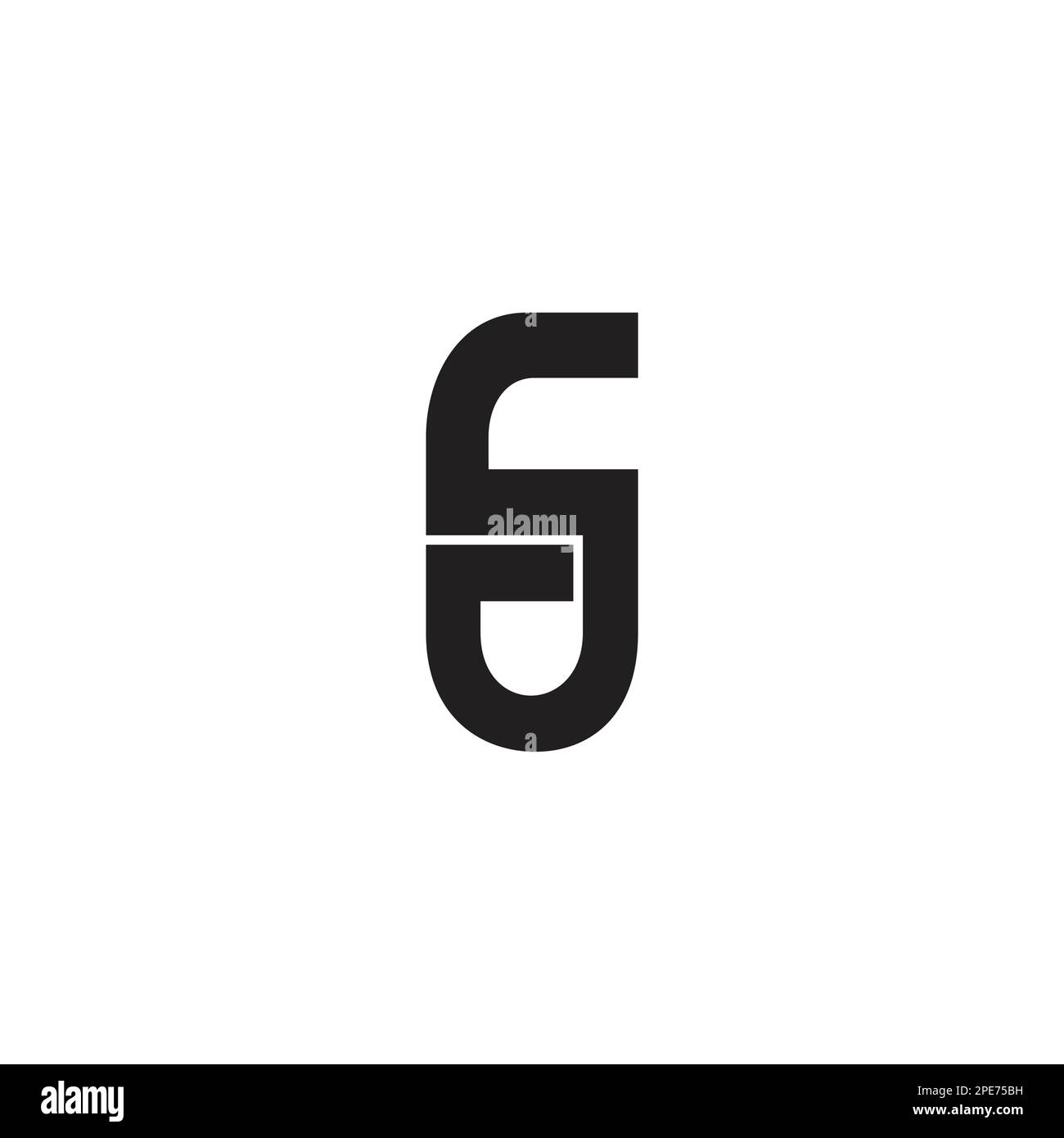 letter cj simple geometric linear logo vector Stock Vector