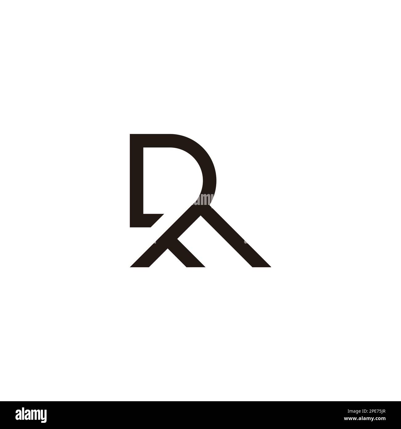 letter df linked triangle geometric simple line logo vector Stock Vector
