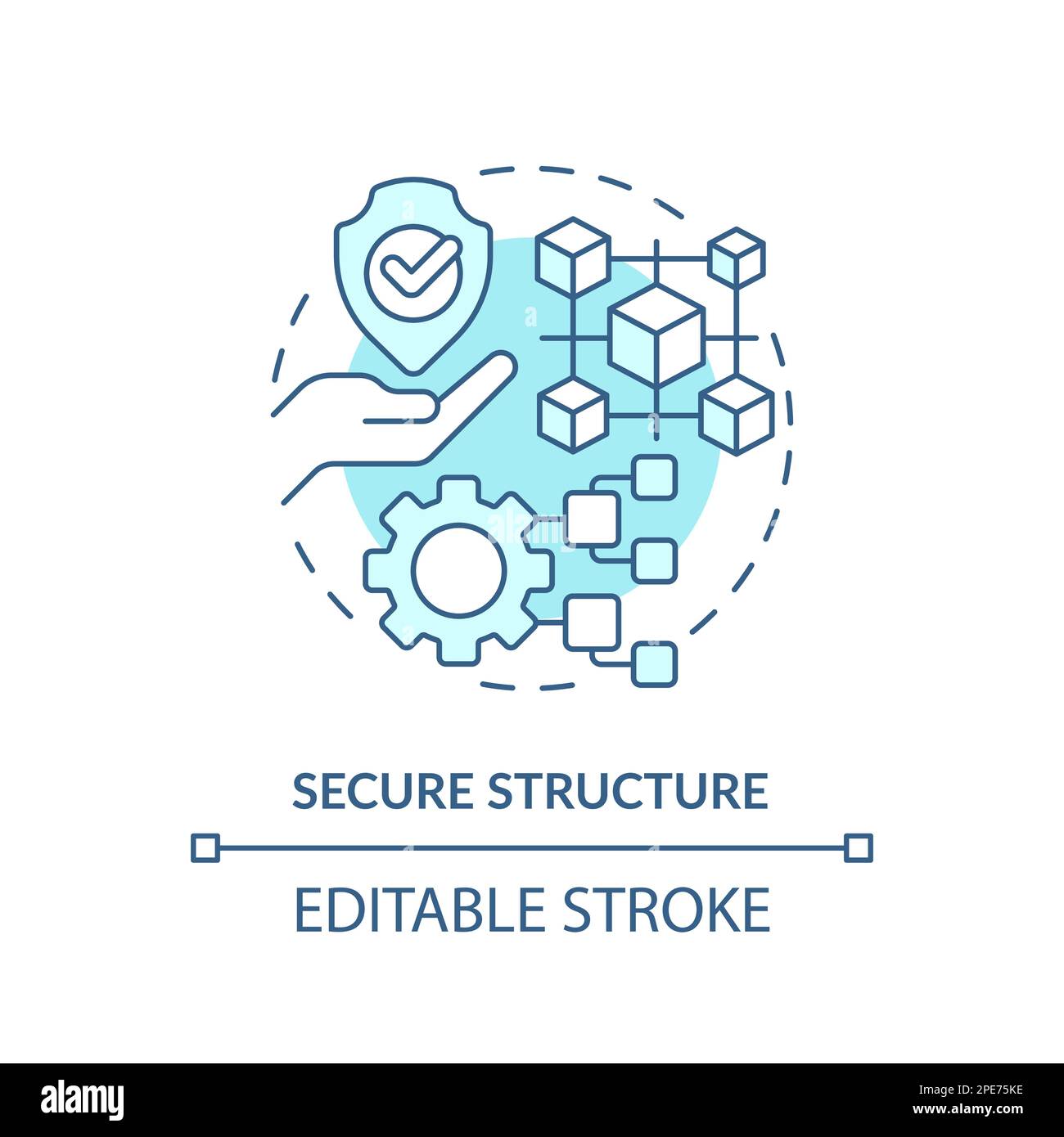 Secure structure turquoise concept icon Stock Vector