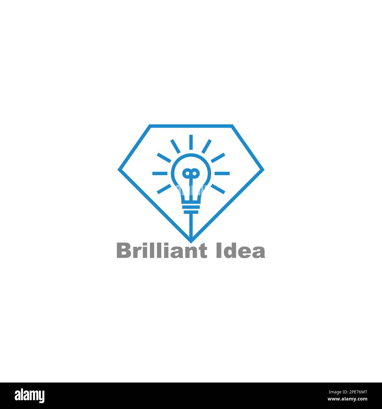 brilliant idea diamond light bulb logo vector Stock Vector