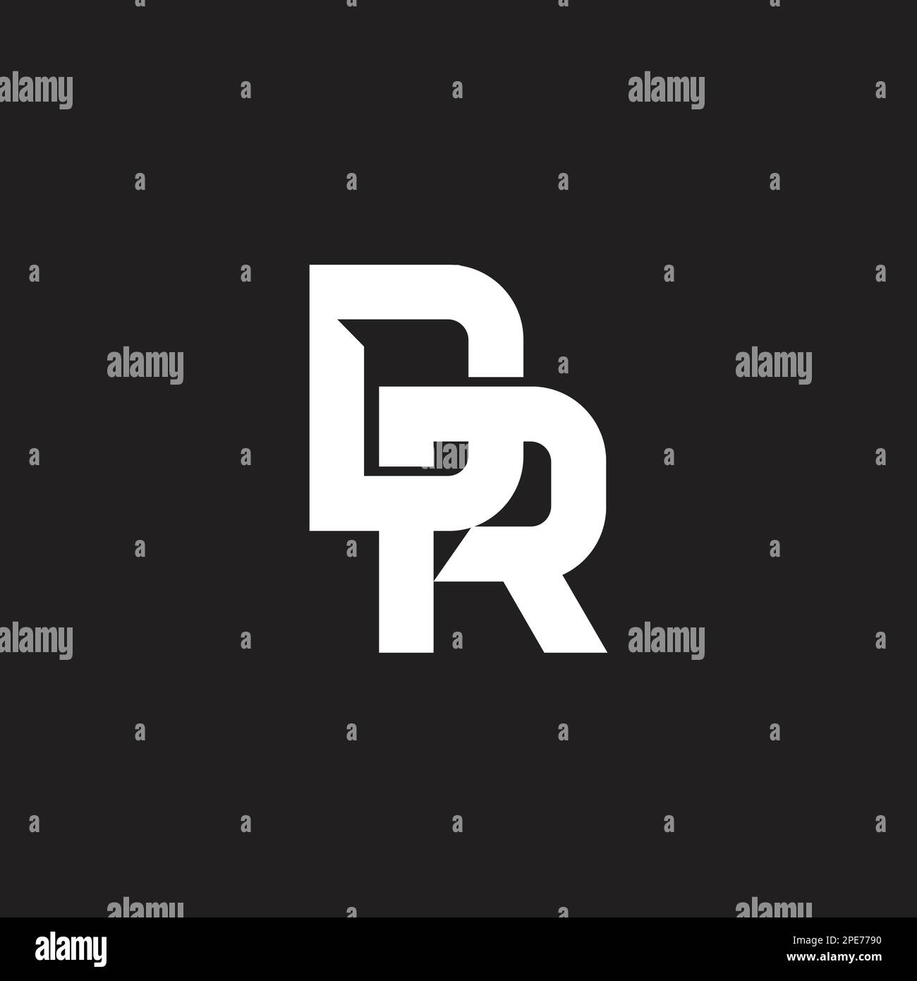 letter dr linked geometric overlap logo vector Stock Vector