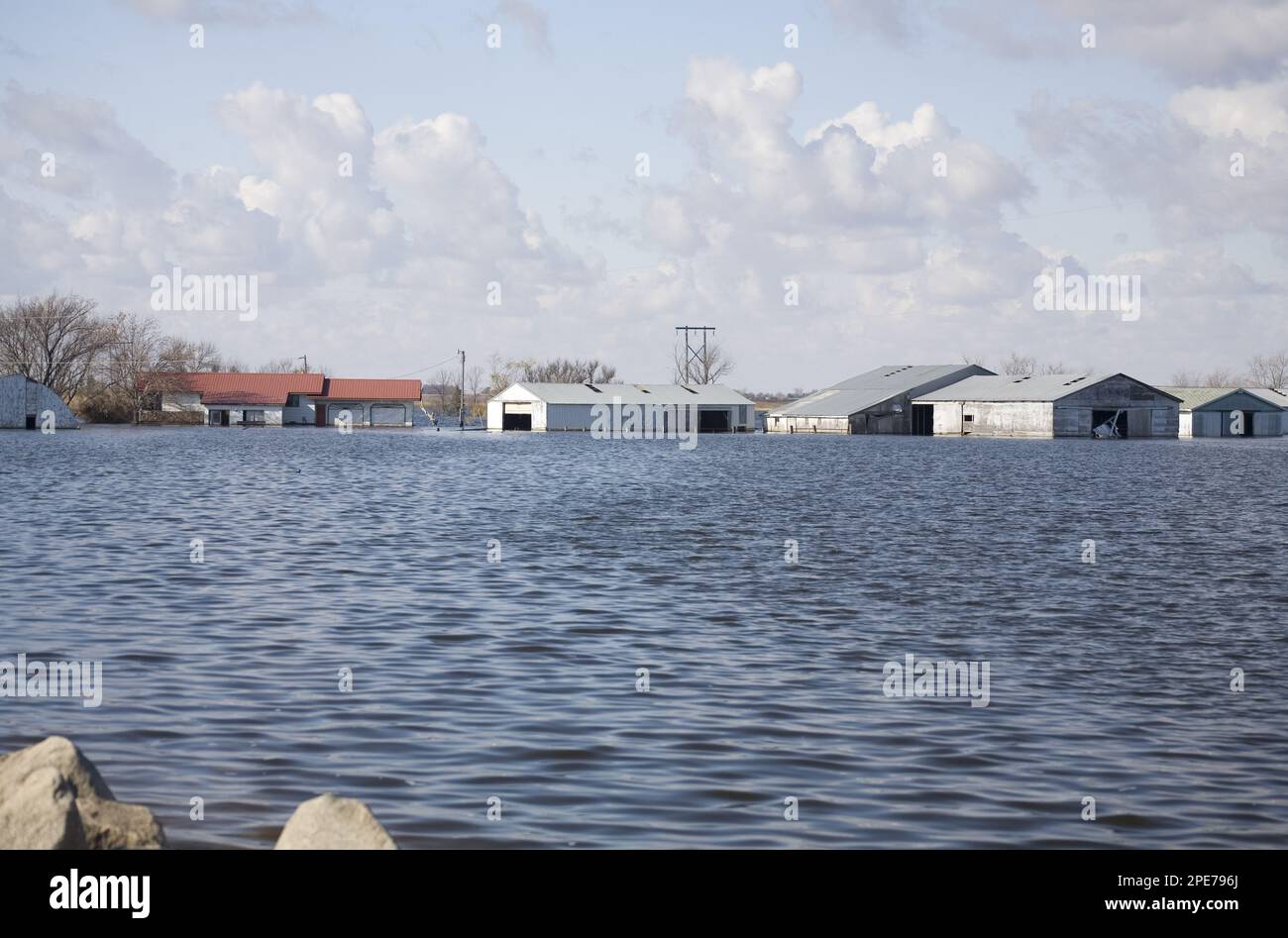 Flooded farm, caused by heavy rainfall on saturated soil, west of Oakes