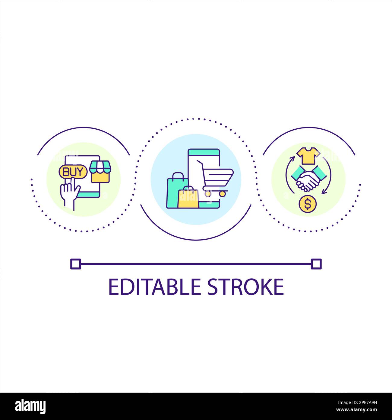 E commerce development loop concept icon Stock Vector