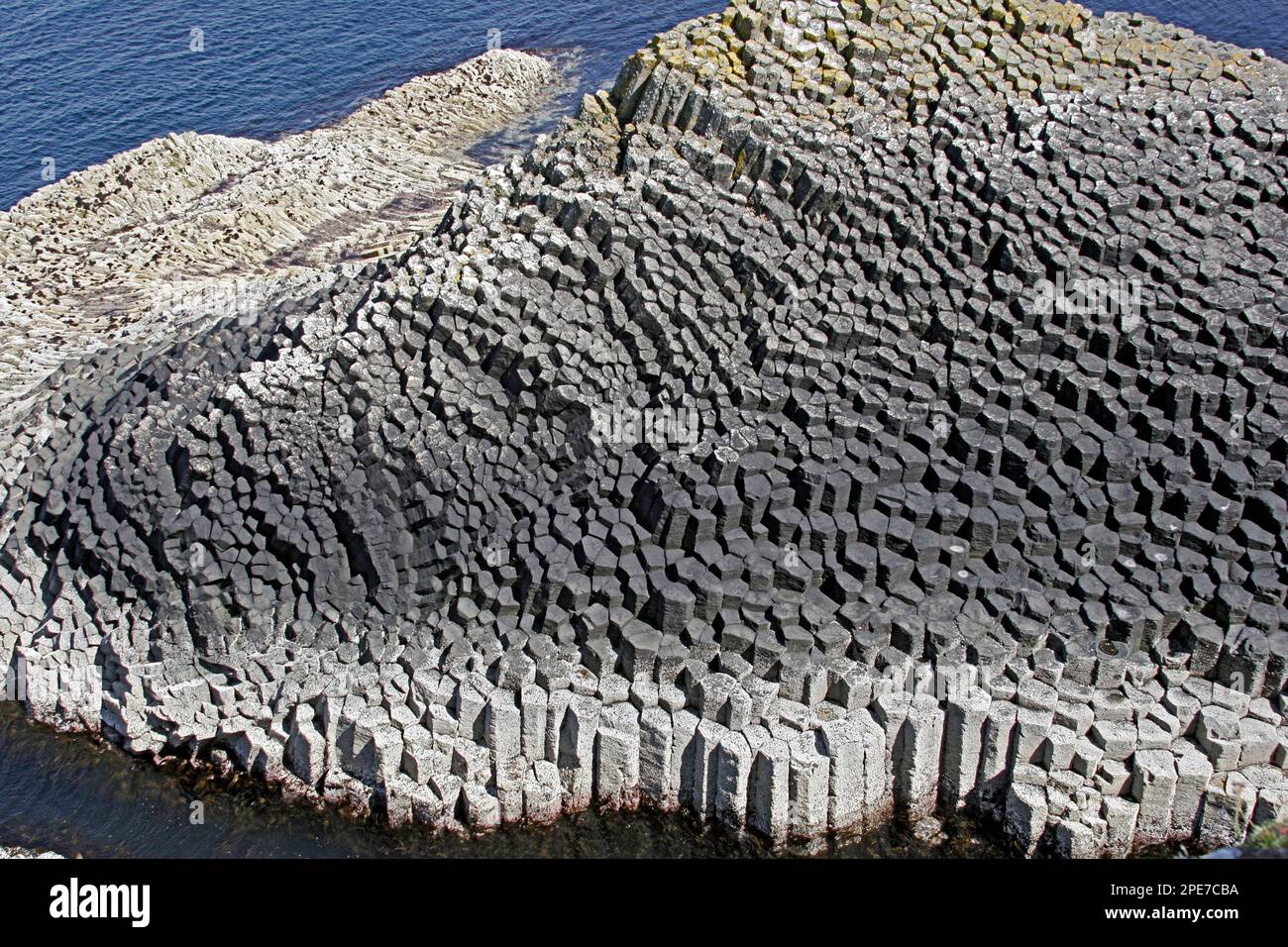 Coastal hexagonal basalt rock formations, Staffa, Inner Hebrides