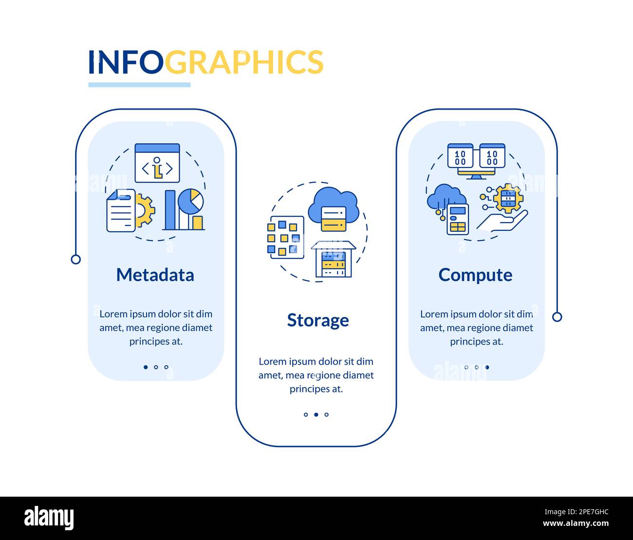 Data lake and warehouse blue rectangle infographic template Stock ...