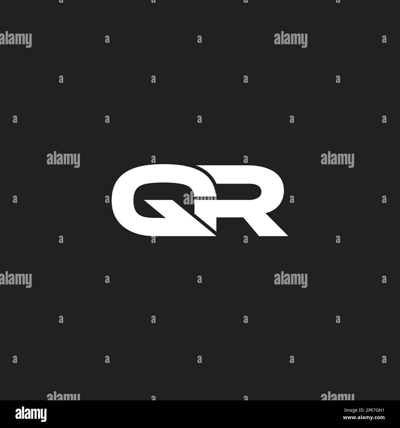 letter qr simple geometric logo vector Stock Vector